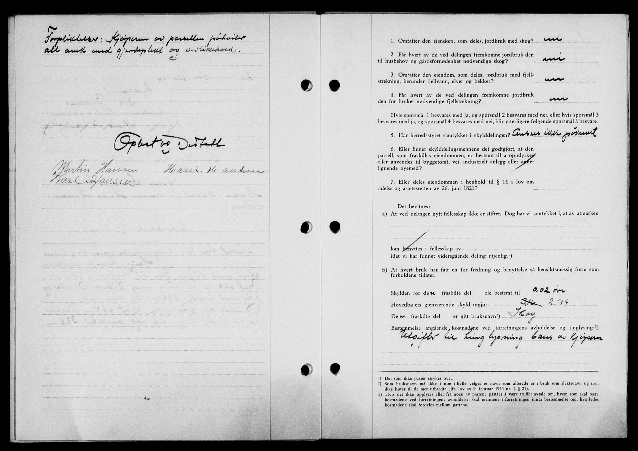 Lofoten sorenskriveri, SAT/A-0017/1/2/2C/L0014a: Mortgage book no. 14a, 1946-1946, Diary no: : 1250/1946