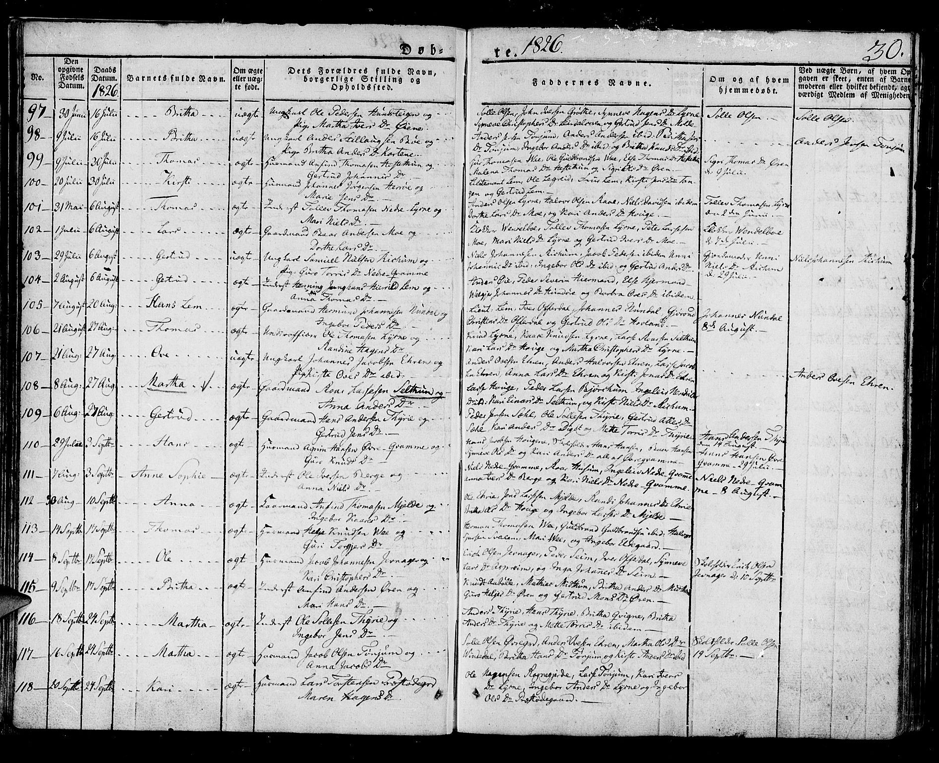 Lærdal sokneprestembete, AV/SAB-A-81201: Parish register (official) no. A 5, 1822-1834, p. 30