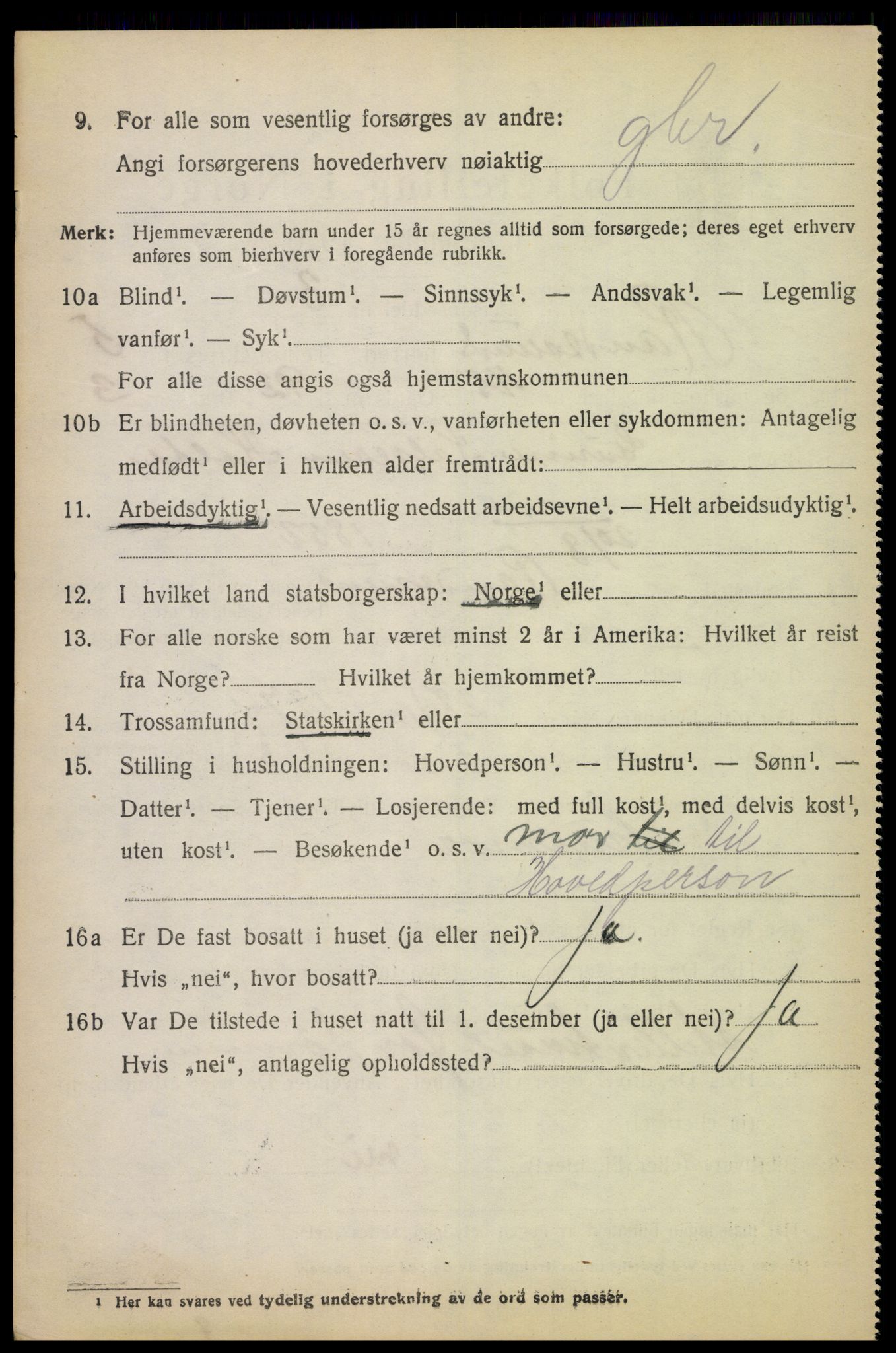 SAK, 1920 census for Randesund, 1920, p. 2741