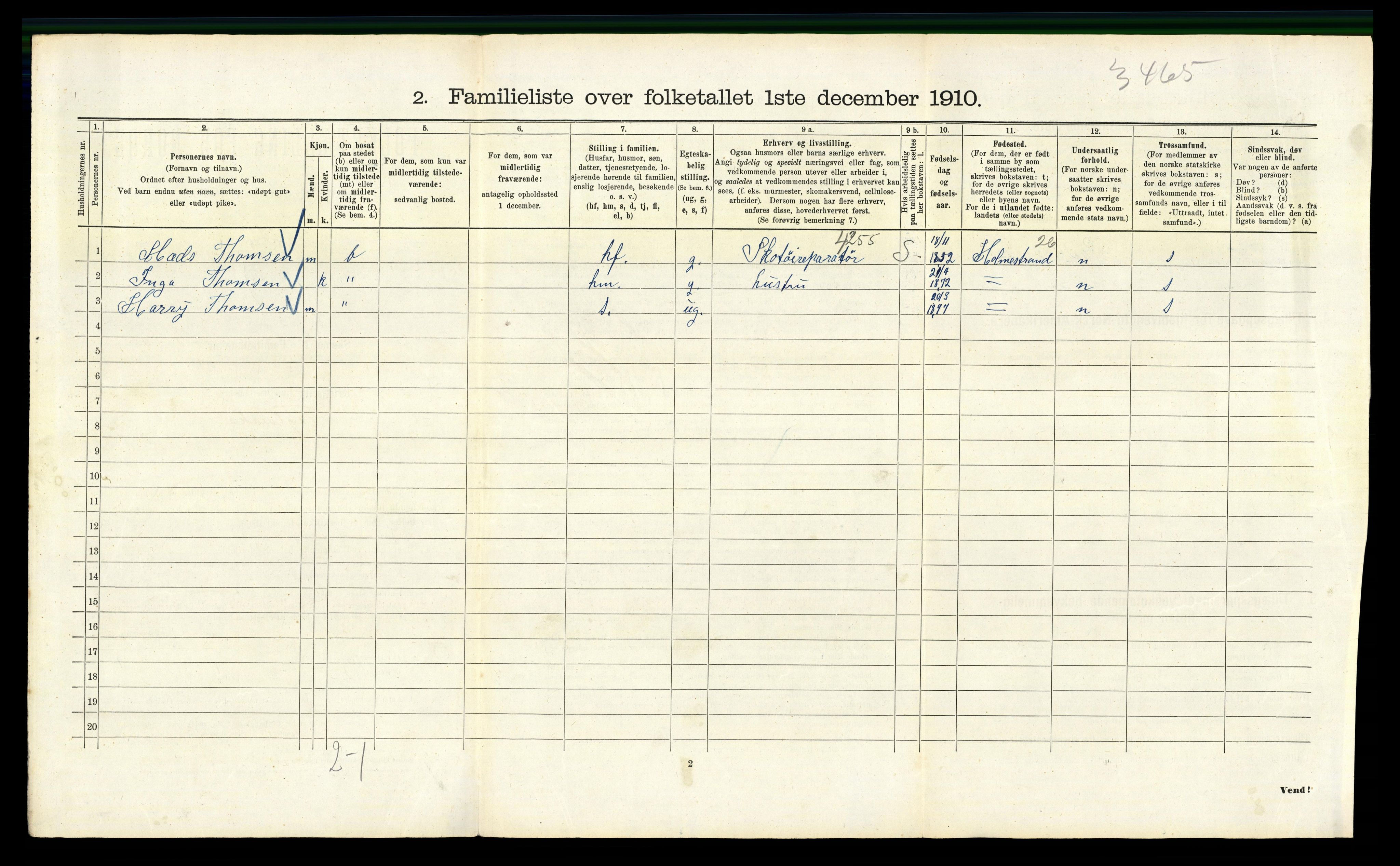 RA, 1910 census for Kristiania, 1910, p. 103206