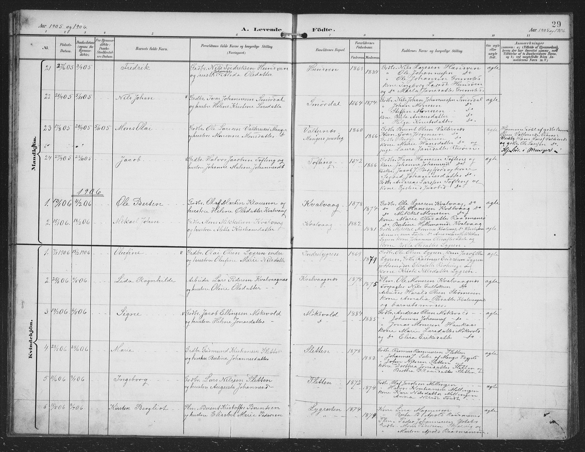 Alversund Sokneprestembete, SAB/A-73901/H/Ha/Hab: Parish register (copy) no. B 4, 1897-1914, p. 29