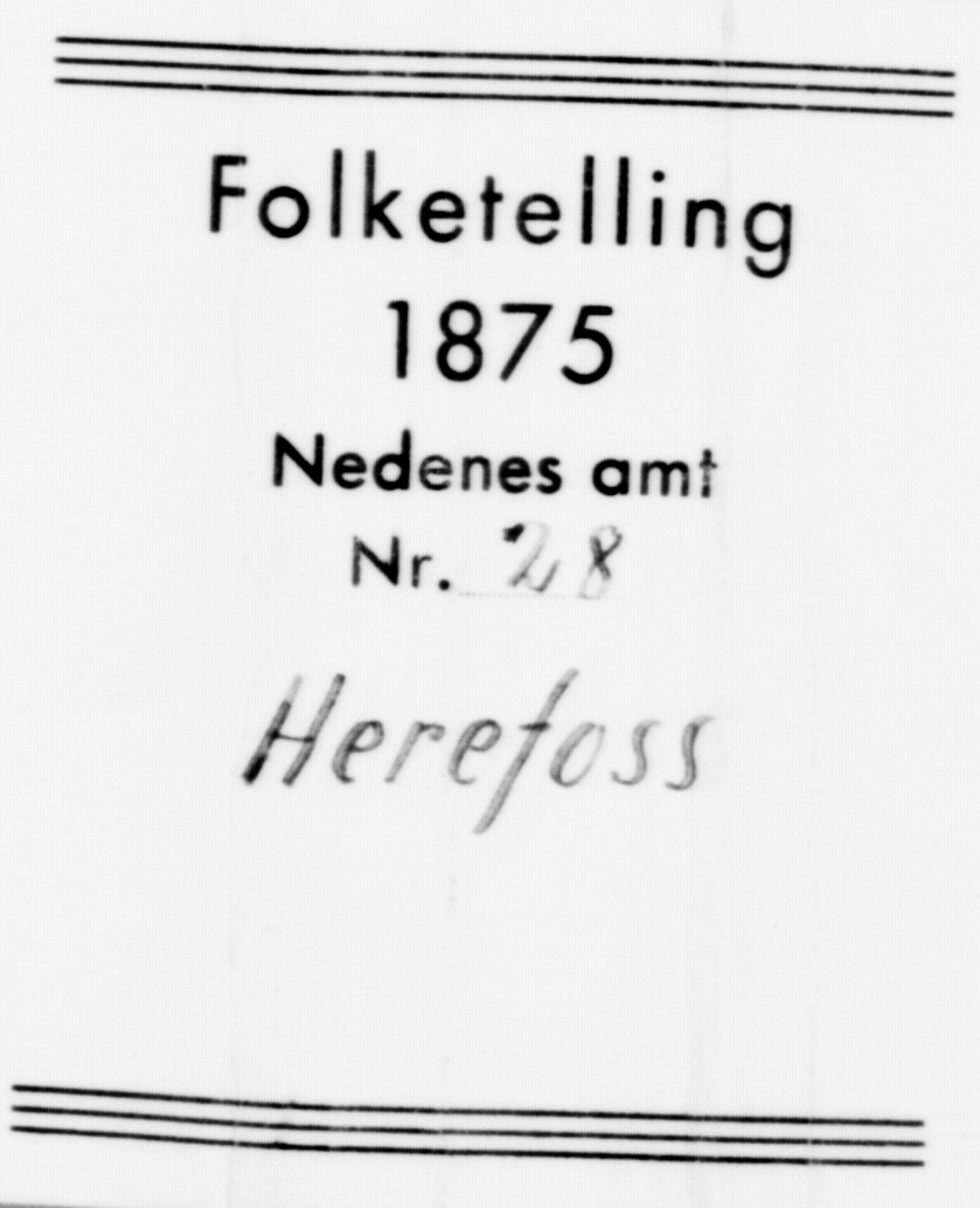 SAK, 1875 census for 0933P Herefoss, 1875, p. 17