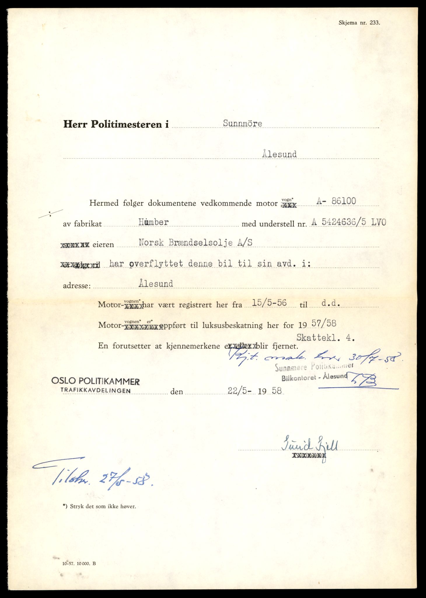 Møre og Romsdal vegkontor - Ålesund trafikkstasjon, AV/SAT-A-4099/F/Fe/L0025: Registreringskort for kjøretøy T 10931 - T 11045, 1927-1998, p. 1359