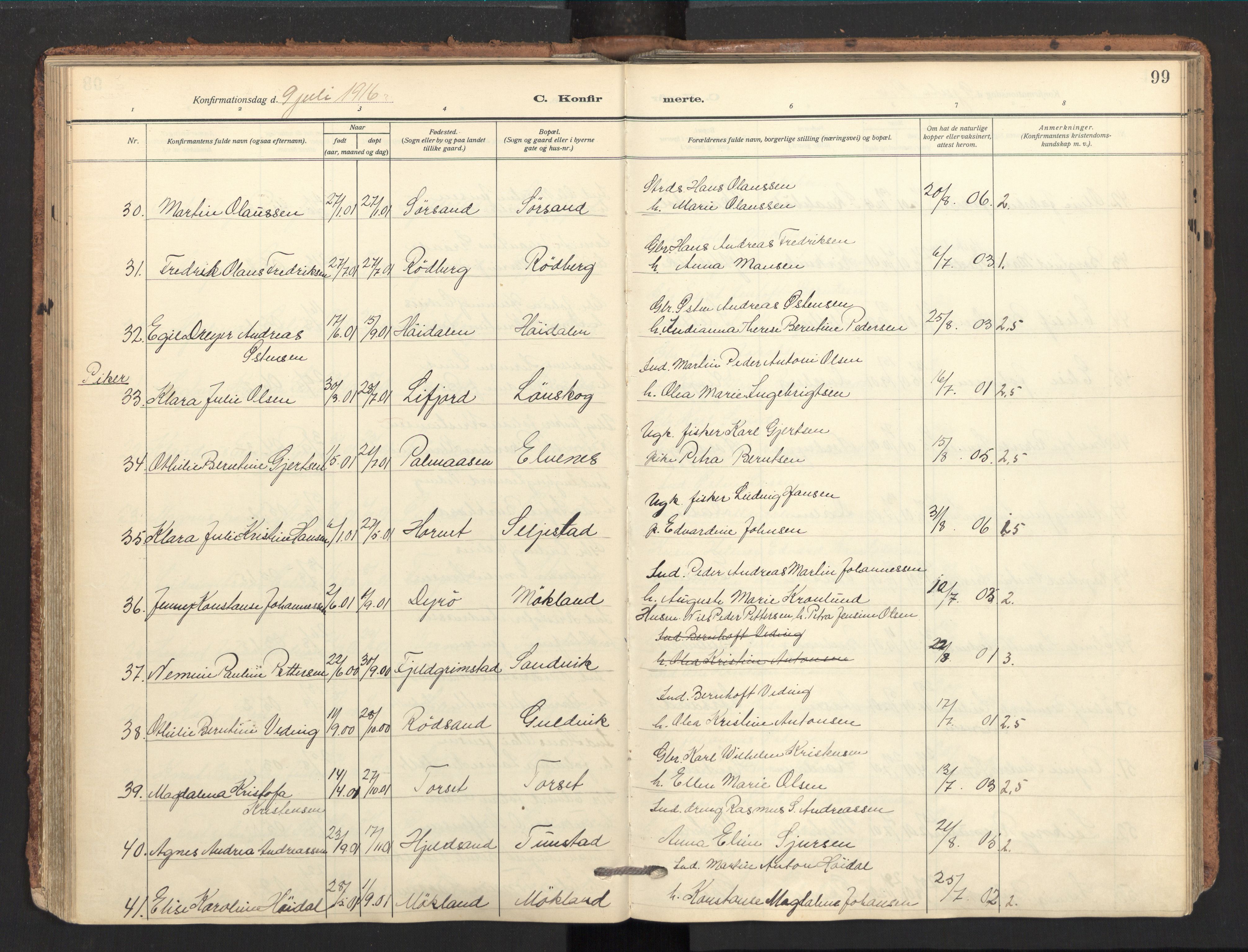 Ministerialprotokoller, klokkerbøker og fødselsregistre - Nordland, AV/SAT-A-1459/893/L1343: Parish register (official) no. 893A15, 1914-1928, p. 99