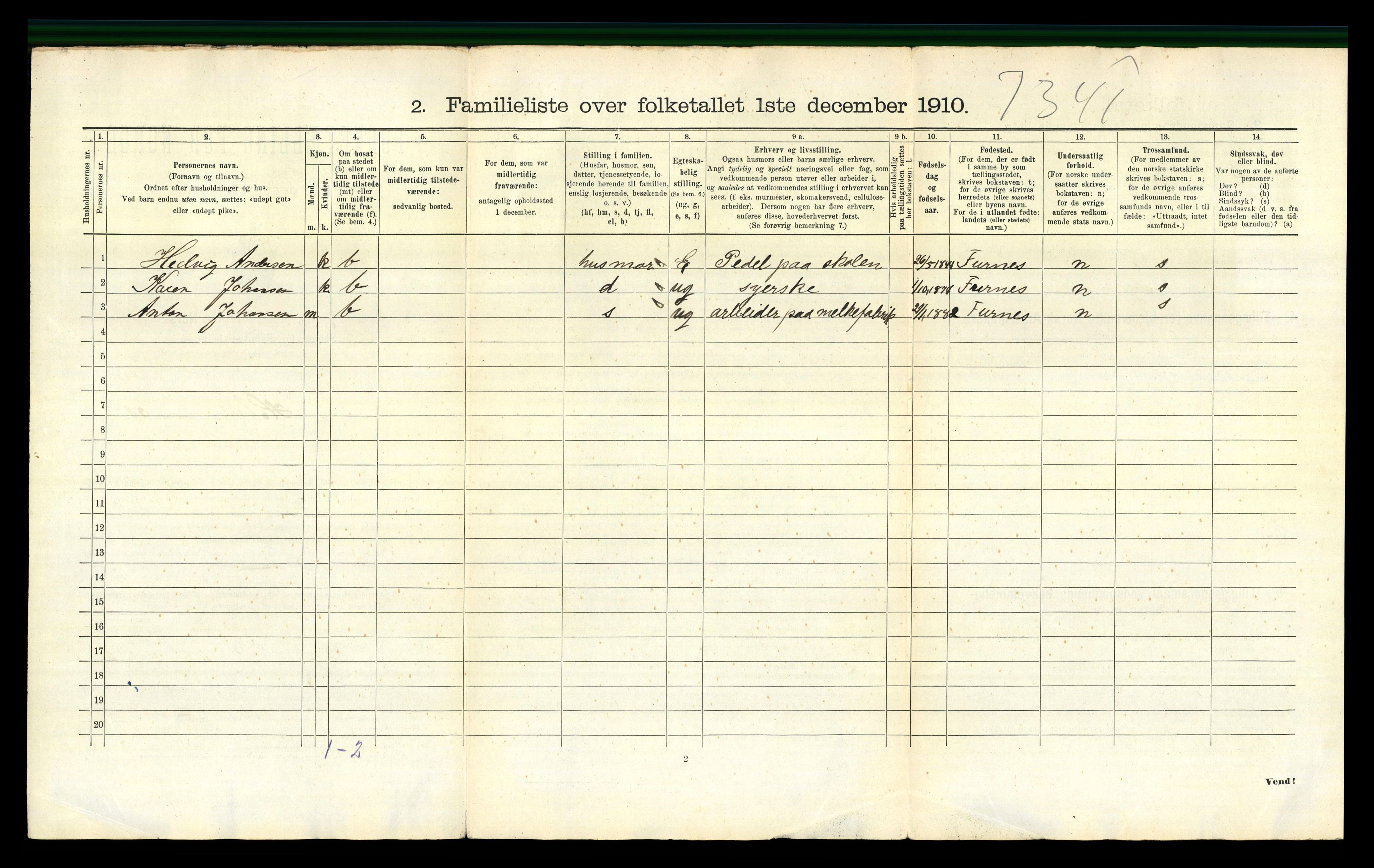 RA, 1910 census for Hamar, 1910, p. 2382