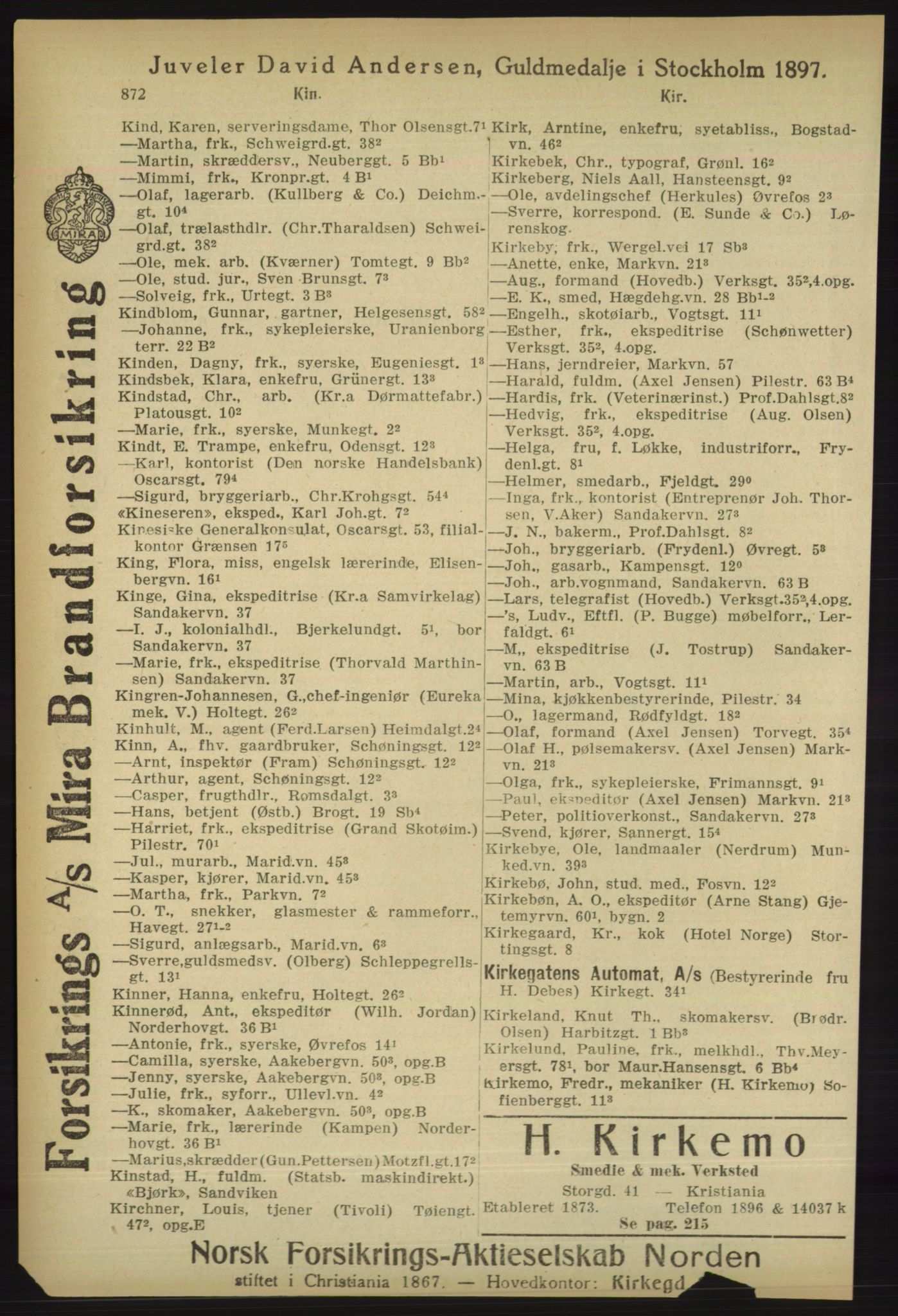Kristiania/Oslo adressebok, PUBL/-, 1918, p. 897