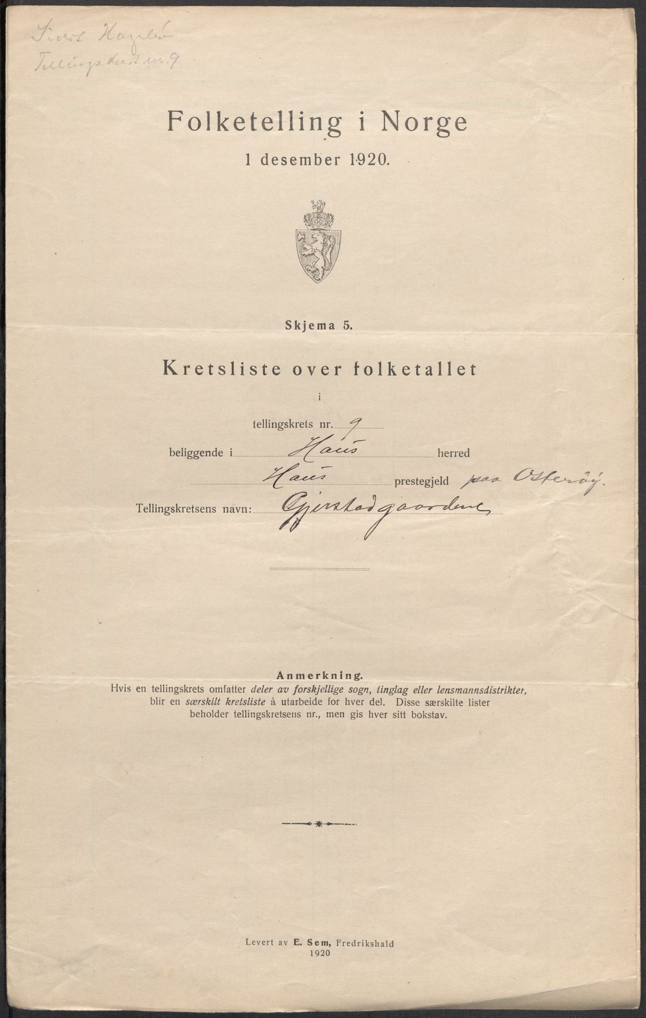 SAB, 1920 census for Haus, 1920, p. 30