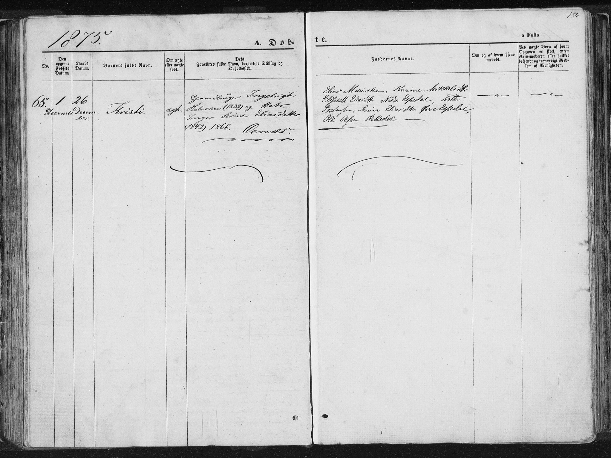 Høgsfjord sokneprestkontor, AV/SAST-A-101624/H/Ha/Haa/L0001: Parish register (official) no. A 1, 1854-1875, p. 156