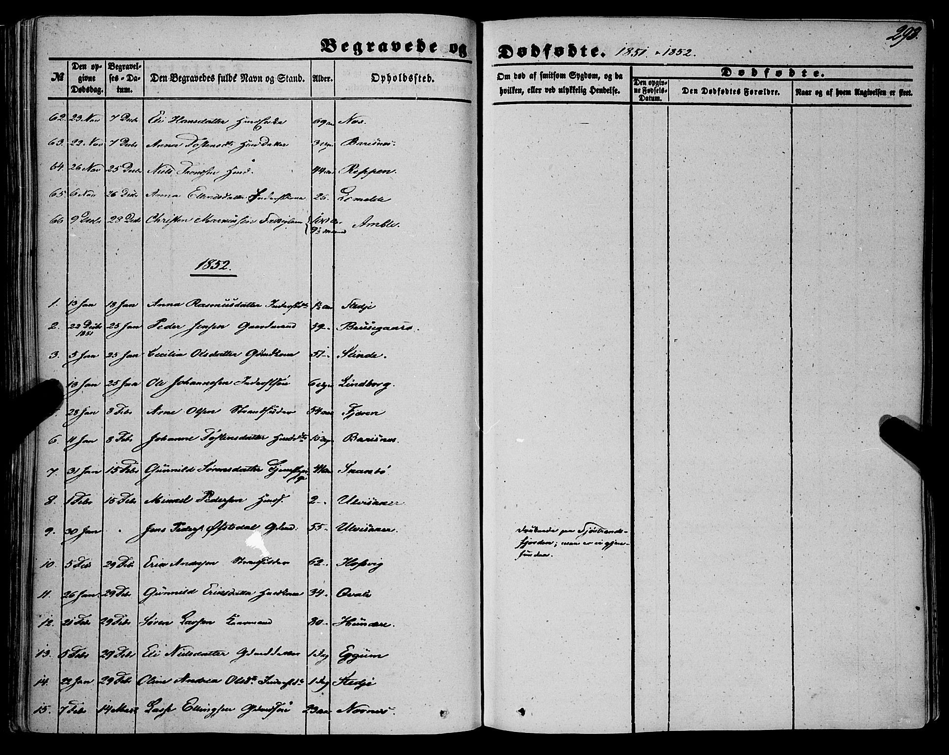 Sogndal sokneprestembete, SAB/A-81301/H/Haa/Haaa/L0012II: Parish register (official) no. A 12II, 1847-1877, p. 293