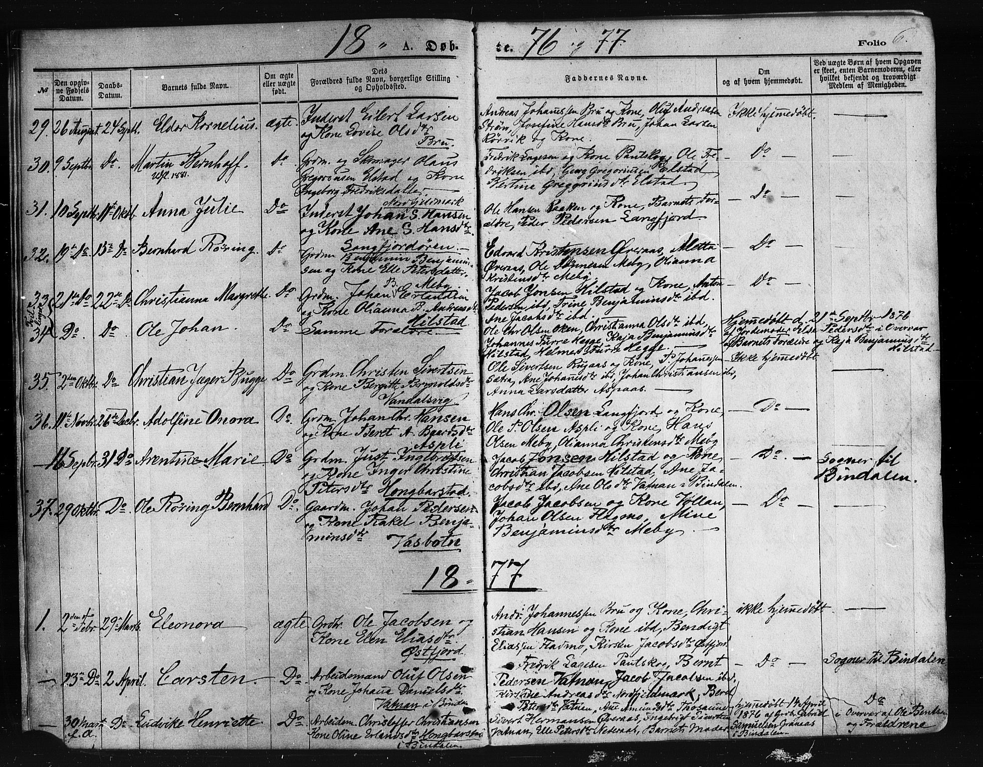 Ministerialprotokoller, klokkerbøker og fødselsregistre - Nordland, SAT/A-1459/814/L0225: Parish register (official) no. 814A06, 1875-1885, p. 6