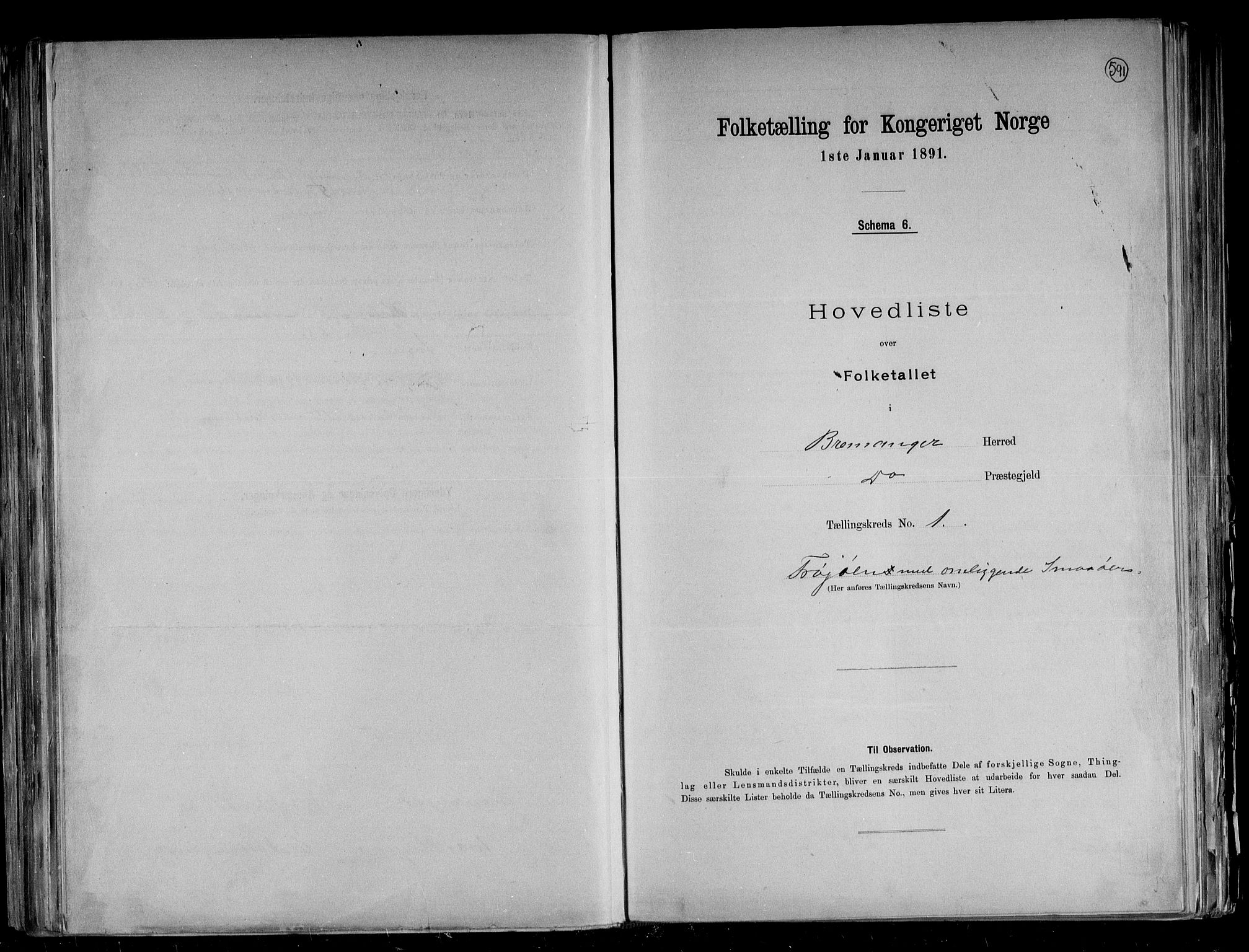 RA, 1891 census for 1438 Bremanger, 1891, p. 4