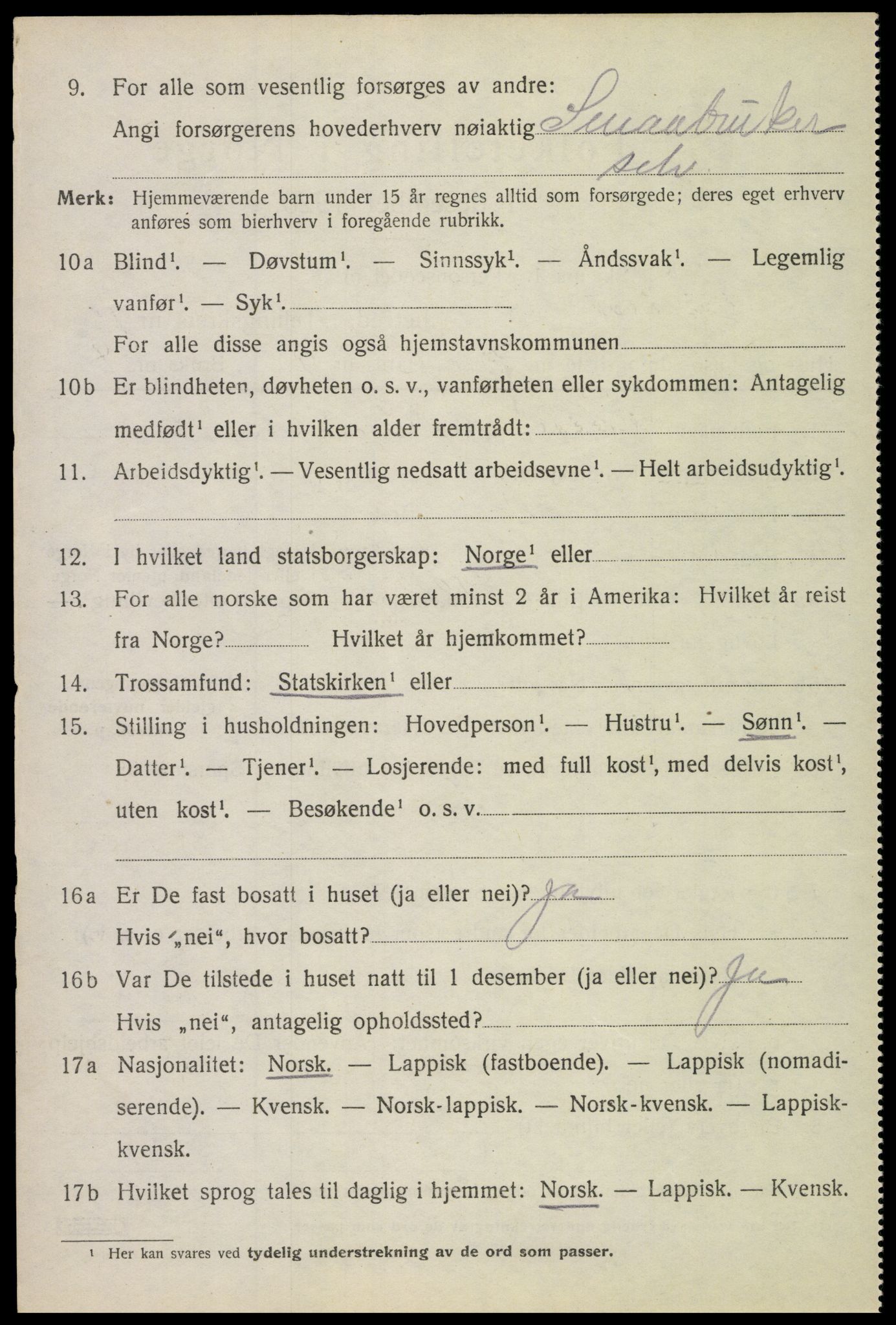 SAT, 1920 census for Hadsel, 1920, p. 8159