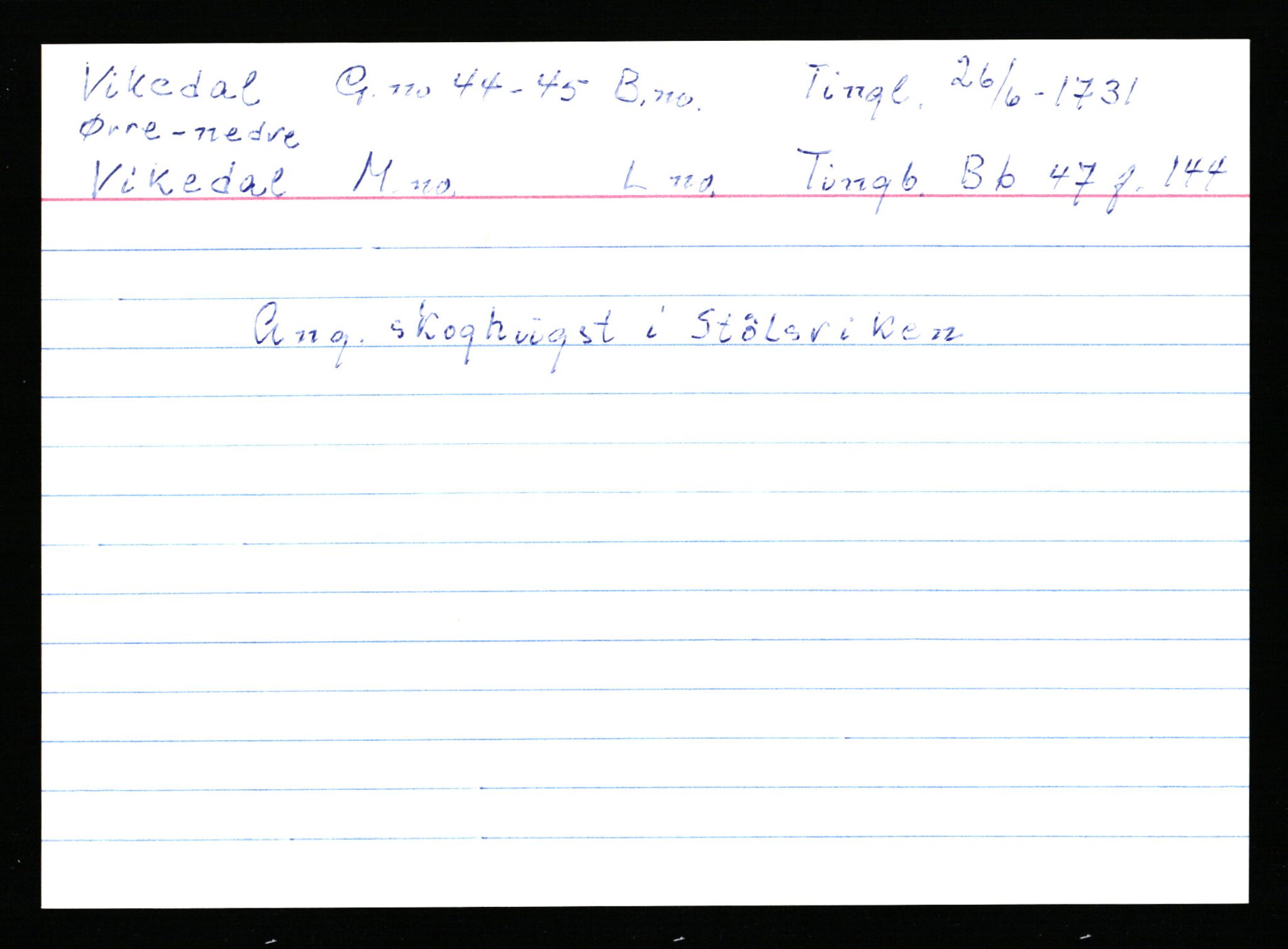 Statsarkivet i Stavanger, AV/SAST-A-101971/03/Y/Ym/L0067: Åstedskort sortert etter gårdsnavn: Vik - Vold, 1600-1950, p. 119