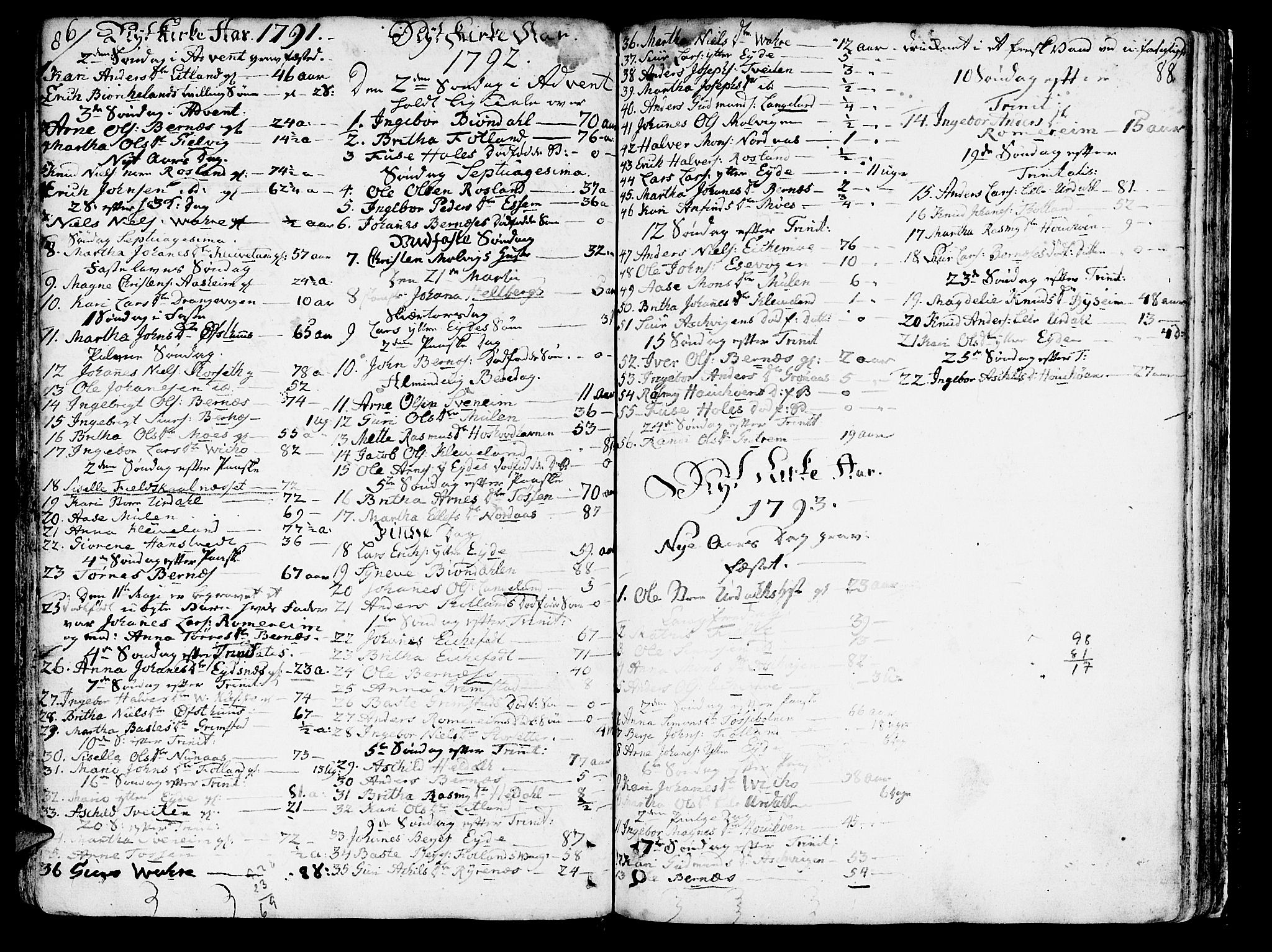 Hosanger sokneprestembete, AV/SAB-A-75801/H/Haa: Parish register (official) no. A 2 /1, 1766-1793, p. 88