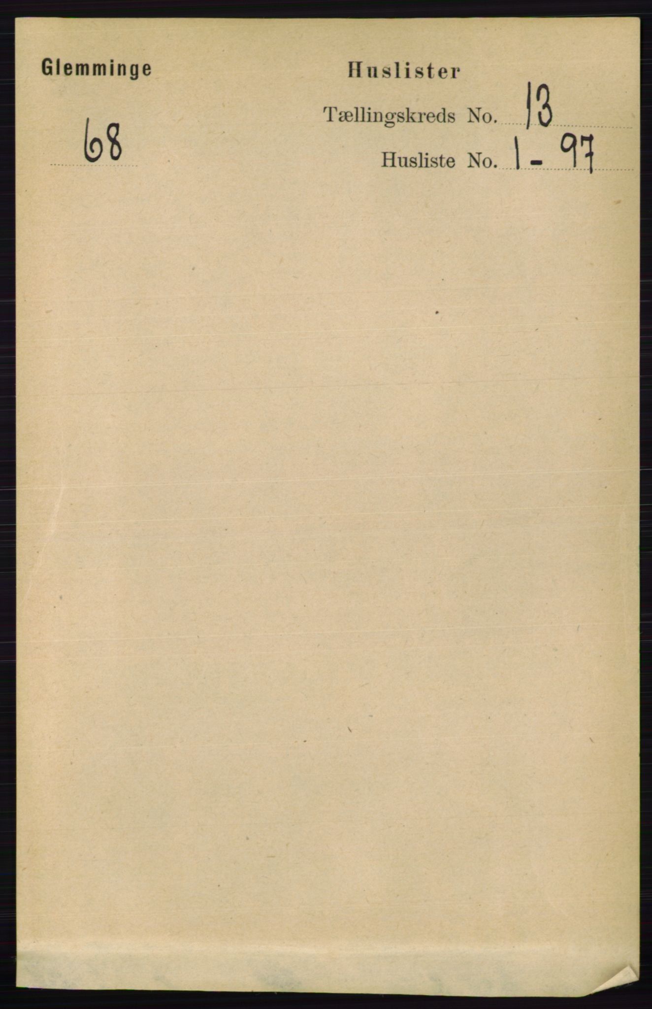 RA, 1891 census for 0132 Glemmen, 1891, p. 11065