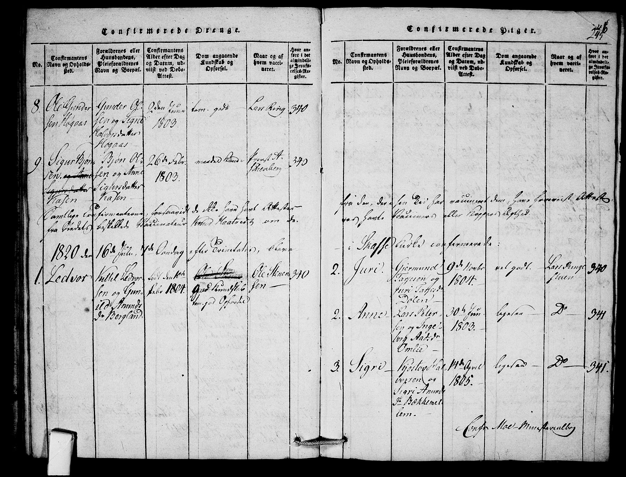 Mo kirkebøker, SAKO/A-286/F/Fb/L0001: Parish register (official) no. II 1, 1814-1844, p. 245