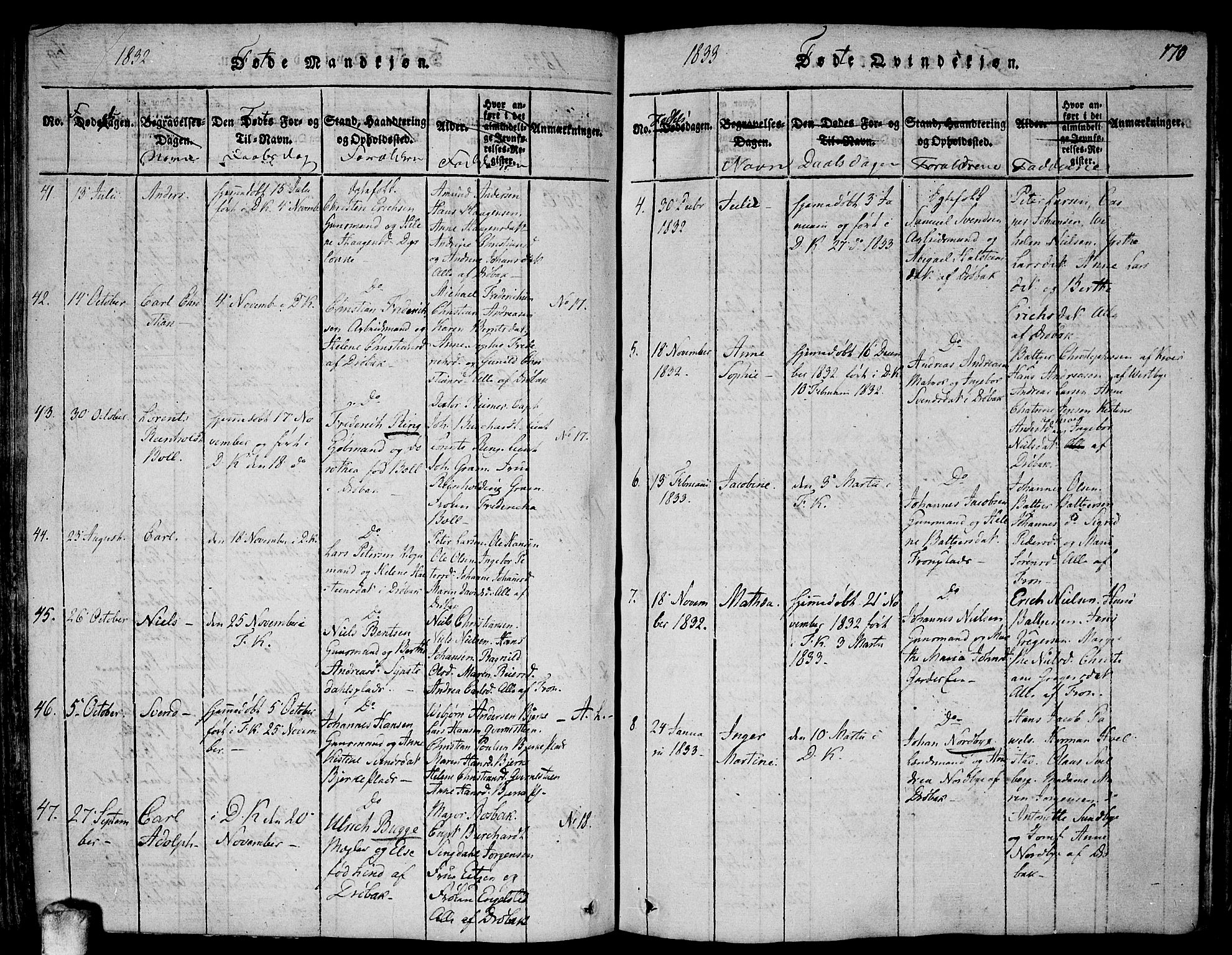 Drøbak prestekontor Kirkebøker, AV/SAO-A-10142a/F/Fa/L0001: Parish register (official) no. I 1, 1816-1842, p. 170