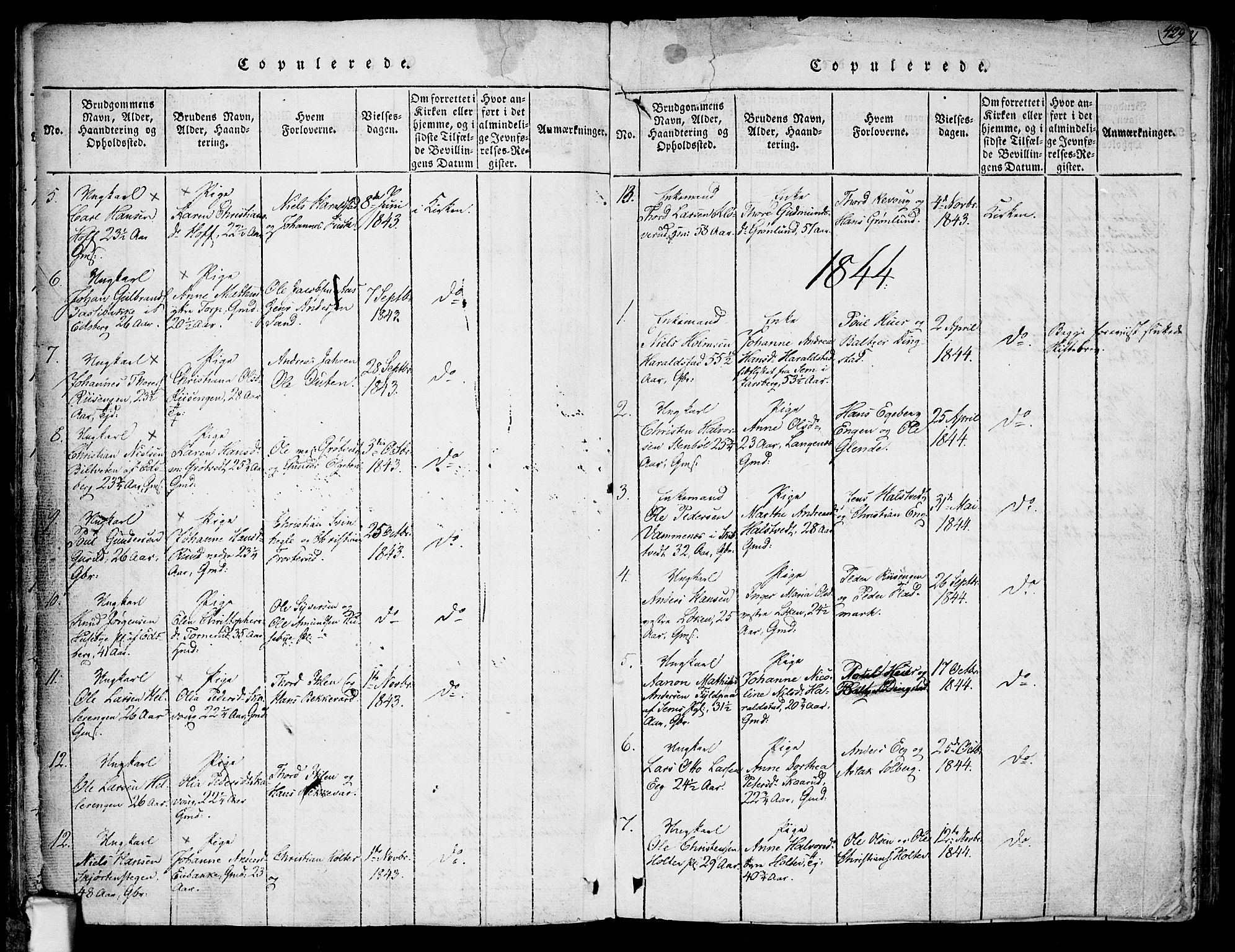 Askim prestekontor Kirkebøker, AV/SAO-A-10900/F/Fa/L0004: Parish register (official) no. 4, 1817-1846, p. 428-429