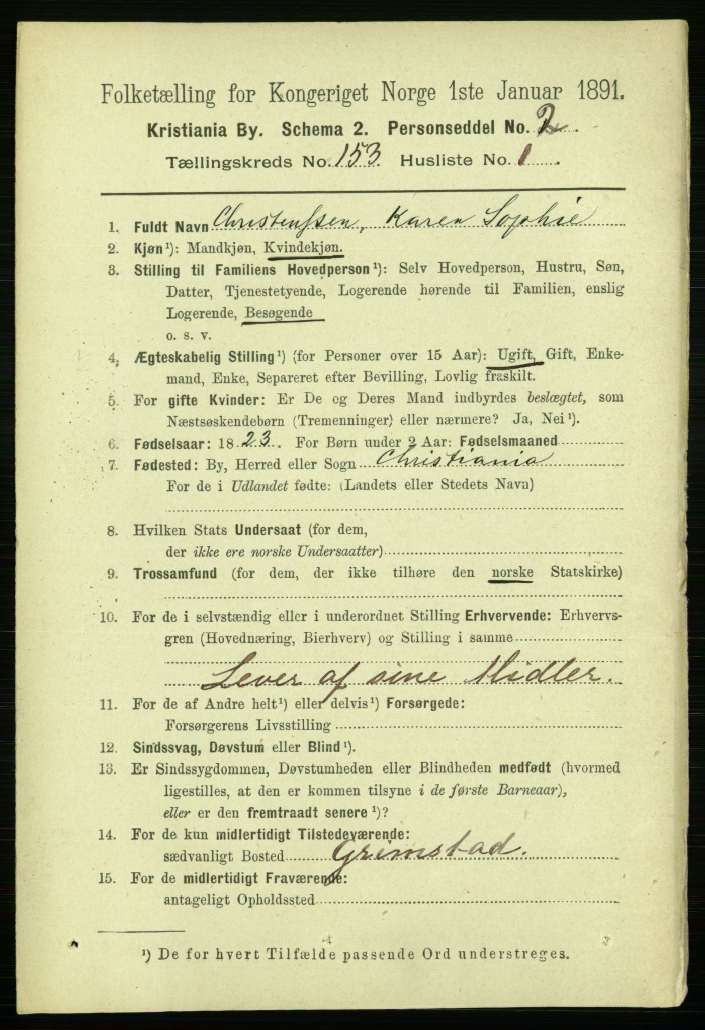 RA, 1891 census for 0301 Kristiania, 1891, p. 86363