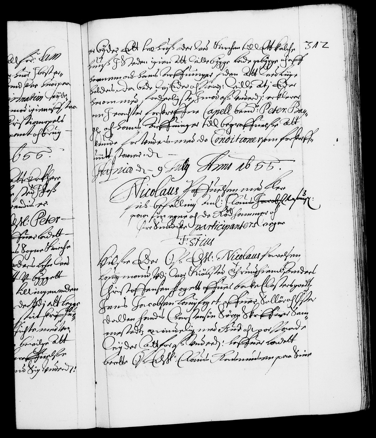 Danske Kanselli 1572-1799, AV/RA-EA-3023/F/Fc/Fca/Fcab/L0009: Norske tegnelser (mikrofilm), 1653-1656, p. 312a