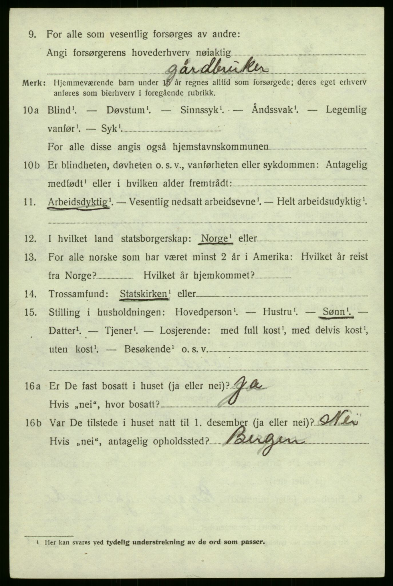 SAB, 1920 census for Brekke, 1920, p. 797