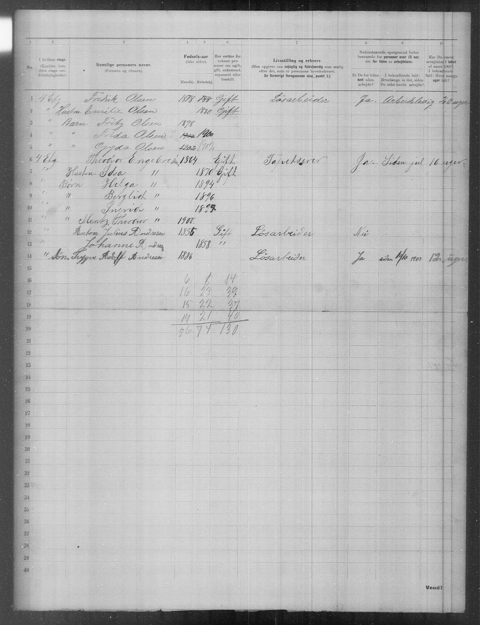 OBA, Municipal Census 1903 for Kristiania, 1903, p. 8462