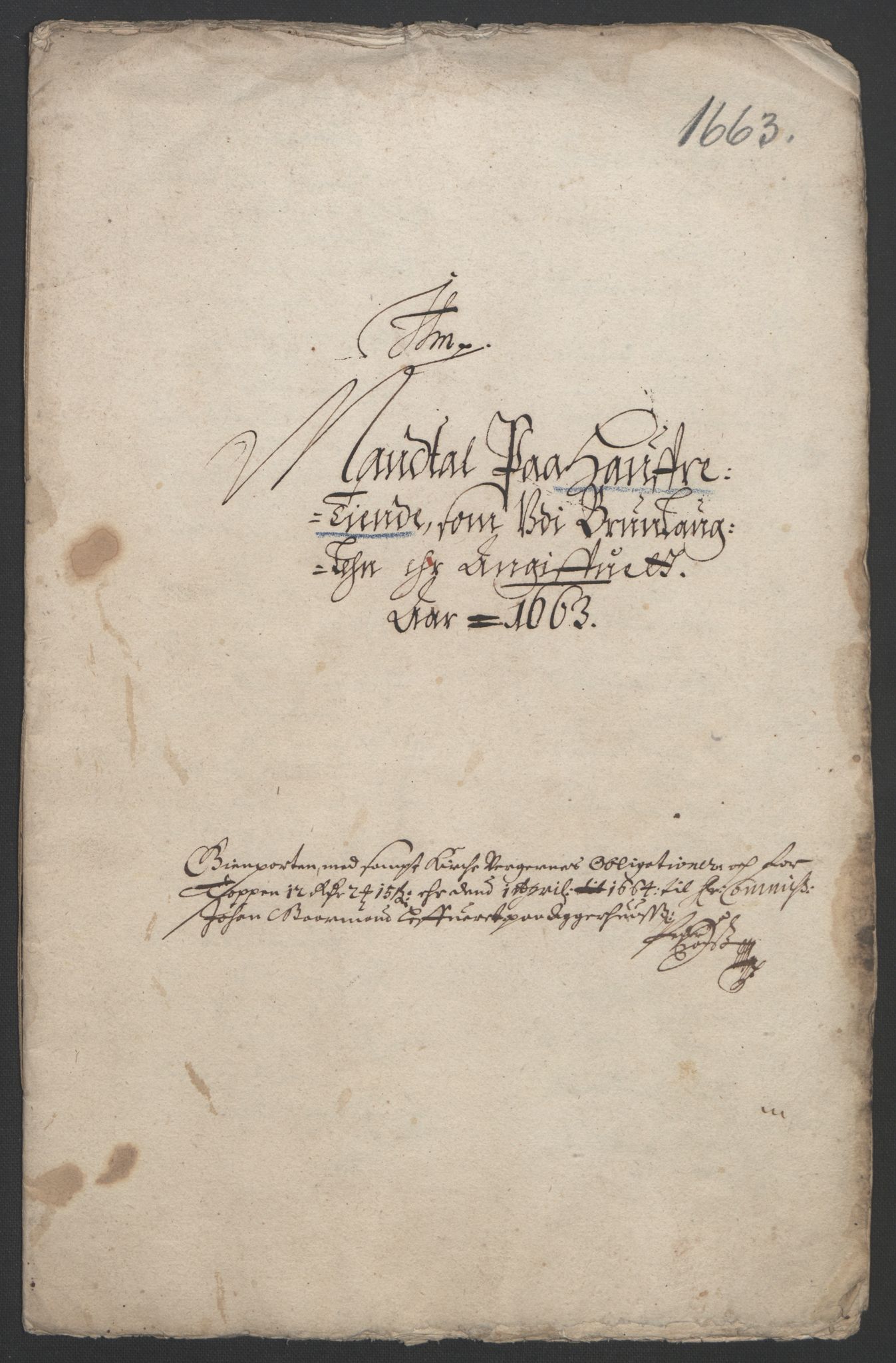 Rentekammeret inntil 1814, Reviderte regnskaper, Fogderegnskap, RA/EA-4092/R33/L1963: Fogderegnskap Larvik grevskap, 1662-1664, p. 186