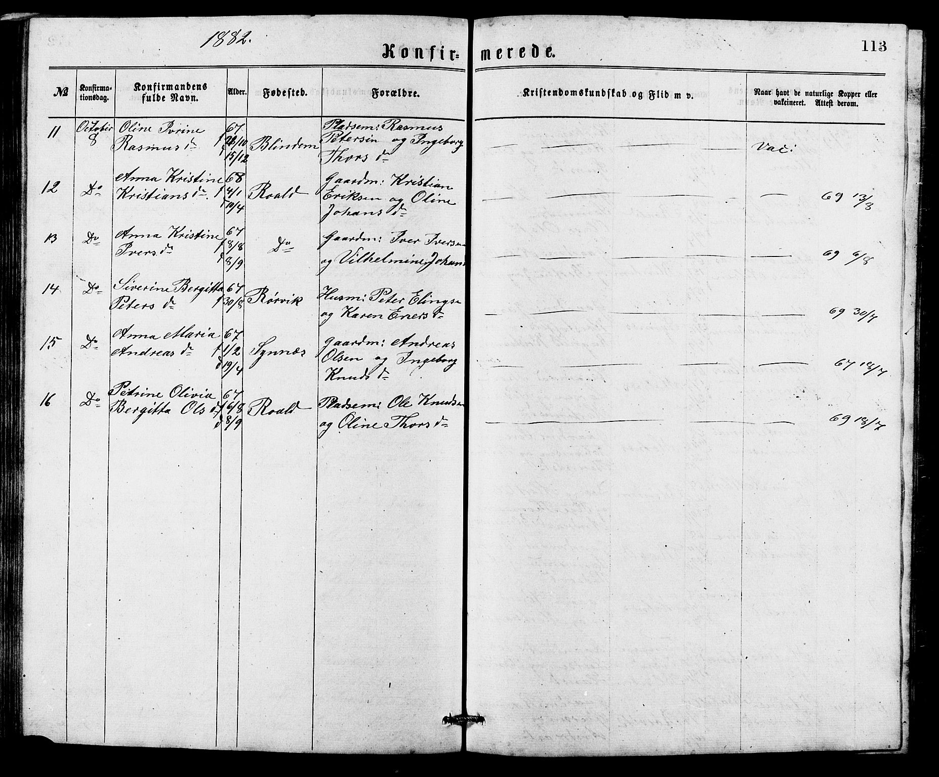 Ministerialprotokoller, klokkerbøker og fødselsregistre - Møre og Romsdal, AV/SAT-A-1454/537/L0521: Parish register (copy) no. 537C02, 1869-1888, p. 113