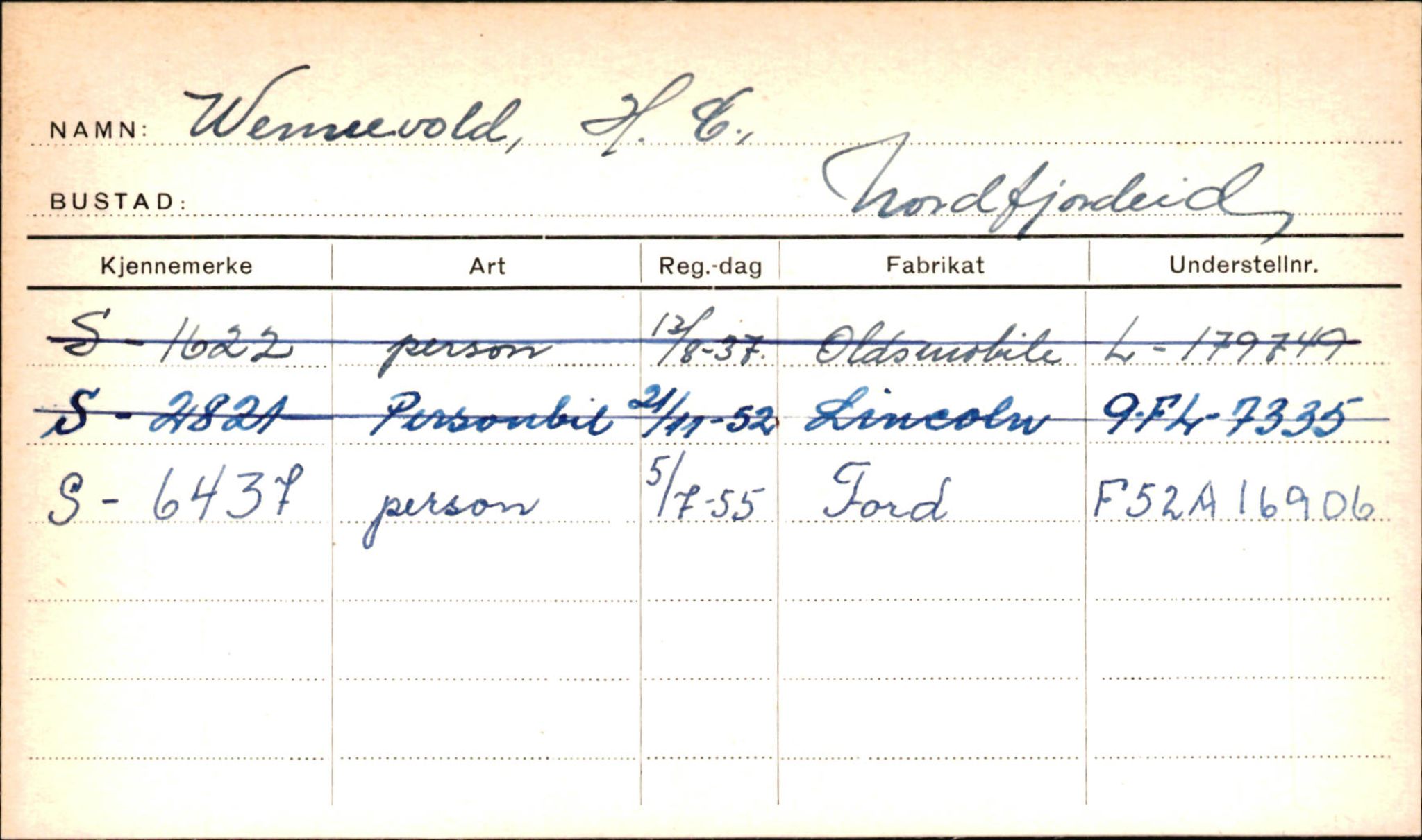 Statens vegvesen, Sogn og Fjordane vegkontor, AV/SAB-A-5301/4/F/L0002: Eigarregister Fjordane til 1.6.1961, 1930-1961, p. 584