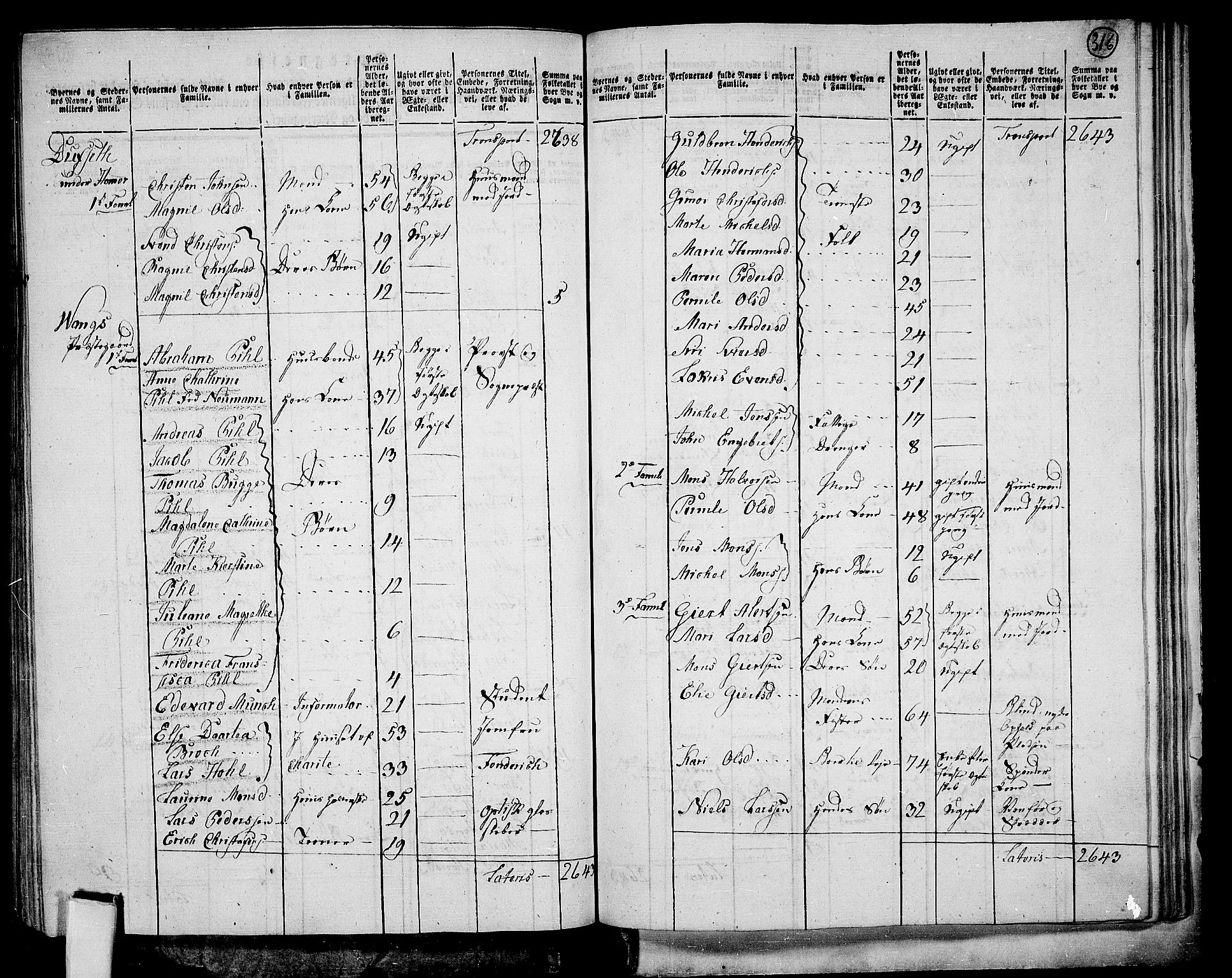 RA, 1801 census for 0414P Vang, 1801, p. 315b-316a