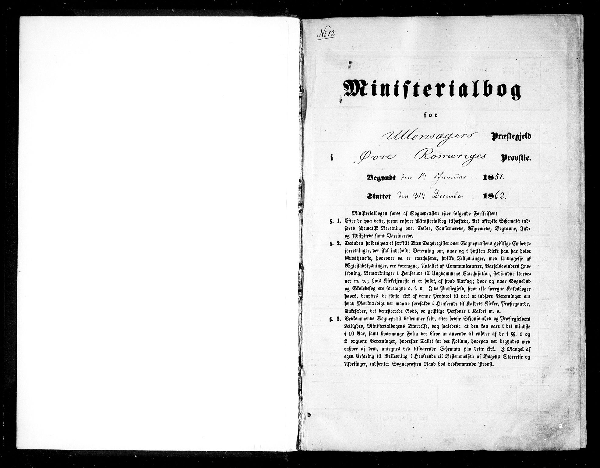 Ullensaker prestekontor Kirkebøker, SAO/A-10236a/F/Fa/L0015.a: Parish register (official) no. I 15A, 1851-1862