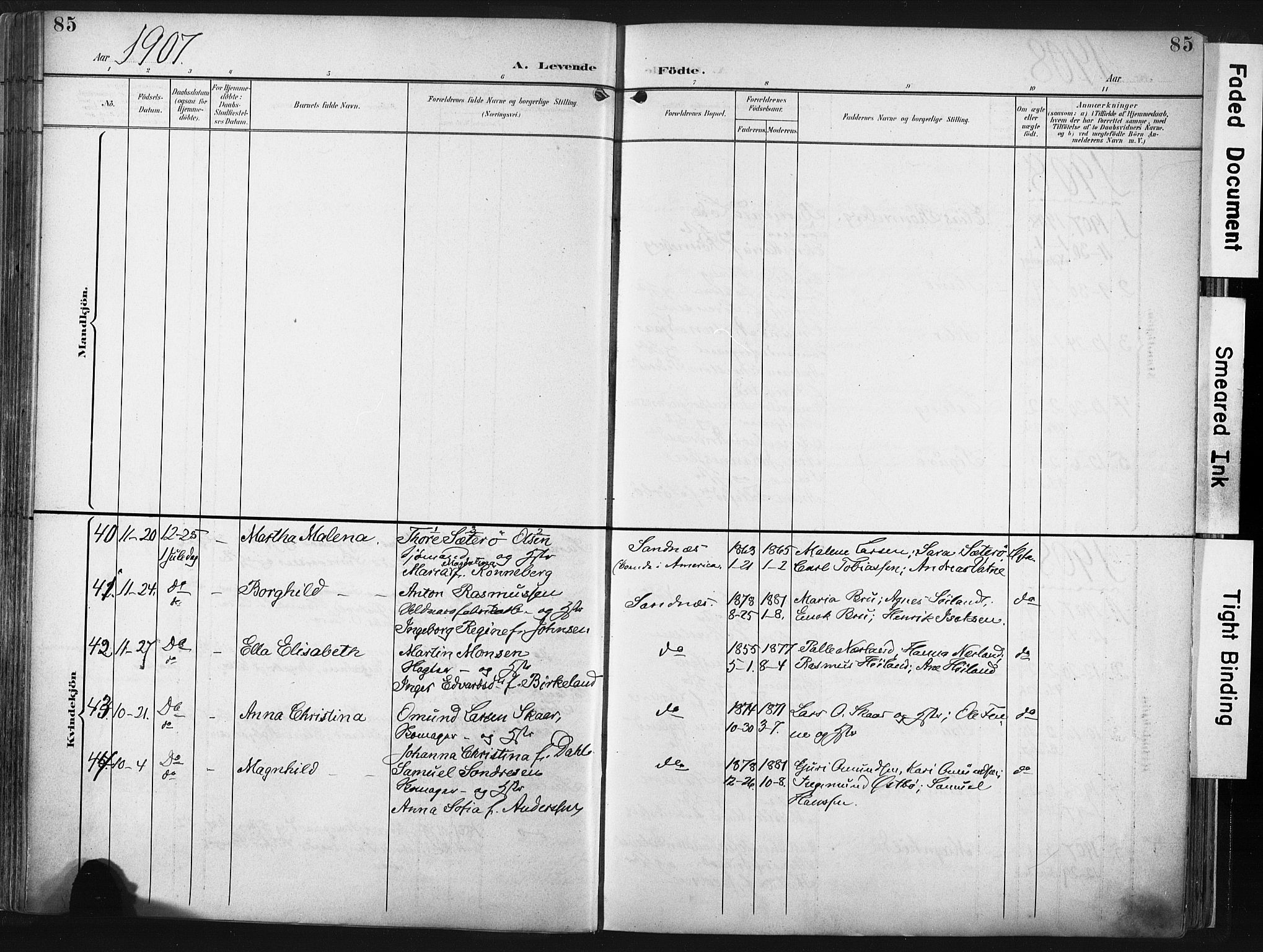 Høyland sokneprestkontor, SAST/A-101799/001/30BA/L0016: Parish register (official) no. A 16, 1899-1911, p. 85