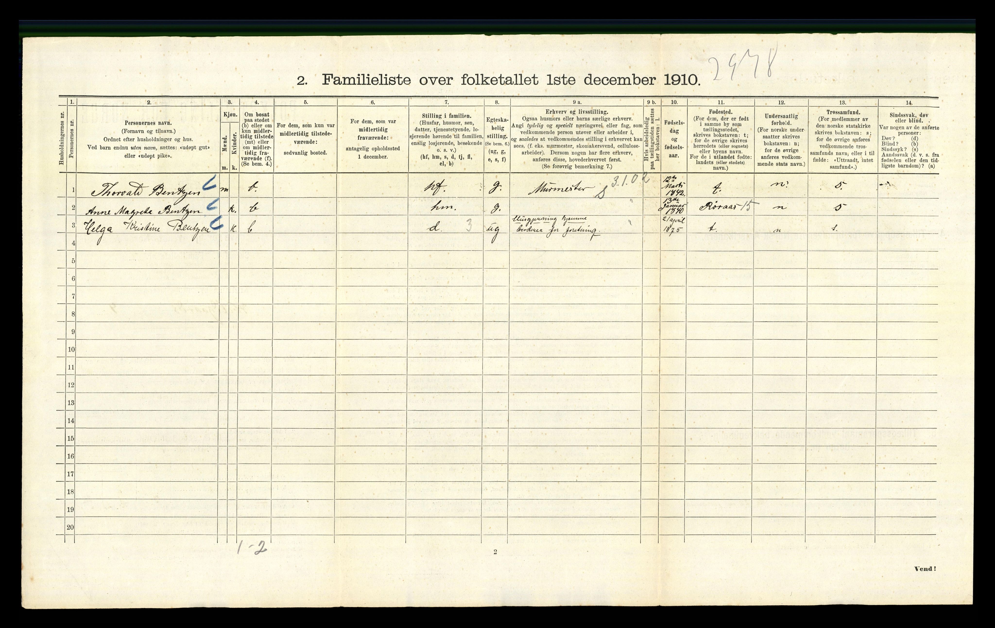 RA, 1910 census for Kristiania, 1910, p. 2106