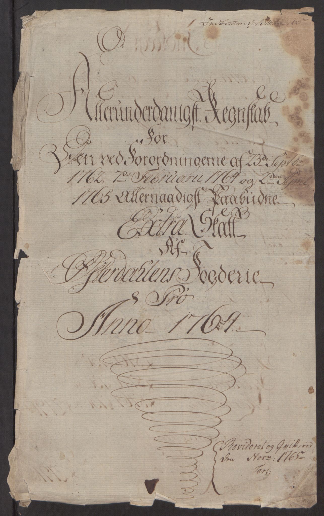 Rentekammeret inntil 1814, Reviderte regnskaper, Fogderegnskap, RA/EA-4092/R15/L1014: Ekstraskatten Østerdal, 1762-1764, p. 491