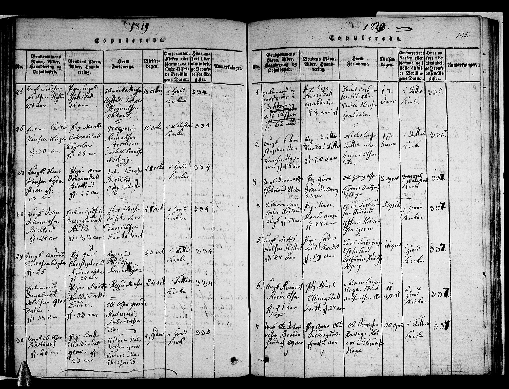 Stord sokneprestembete, AV/SAB-A-78201/H/Haa: Parish register (official) no. A 5, 1816-1825, p. 195