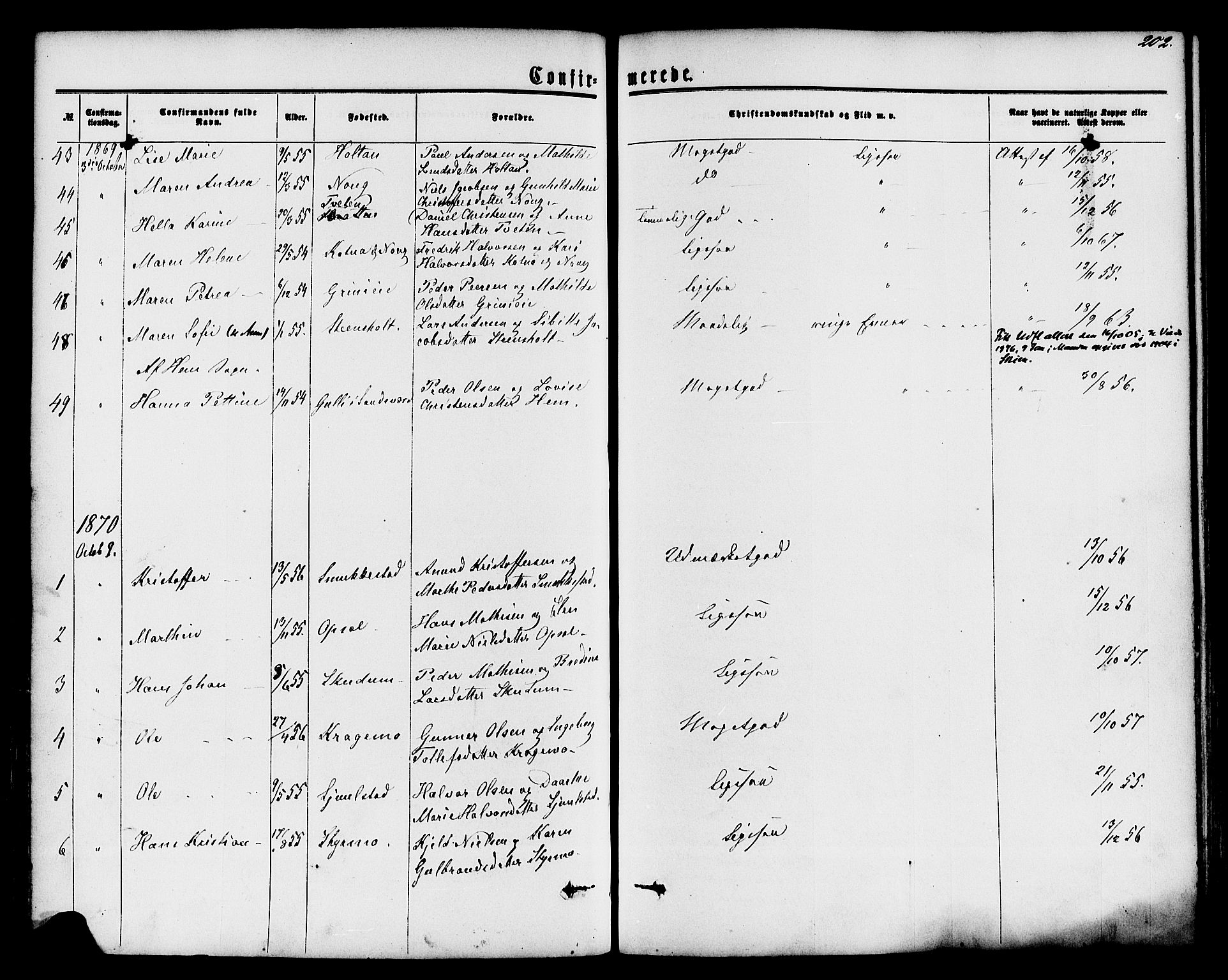 Lardal kirkebøker, AV/SAKO-A-350/F/Fa/L0007: Parish register (official) no. I 7, 1861-1880, p. 202