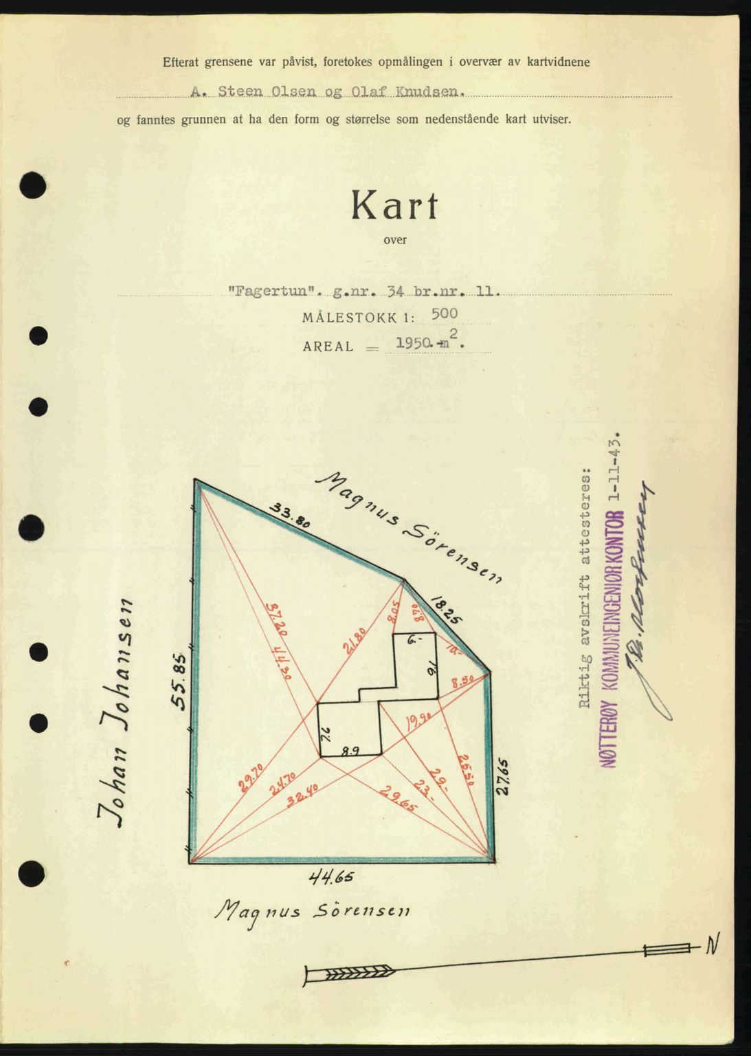 Tønsberg sorenskriveri, AV/SAKO-A-130/G/Ga/Gaa/L0014: Mortgage book no. A14, 1943-1944, Diary no: : 2742/1943