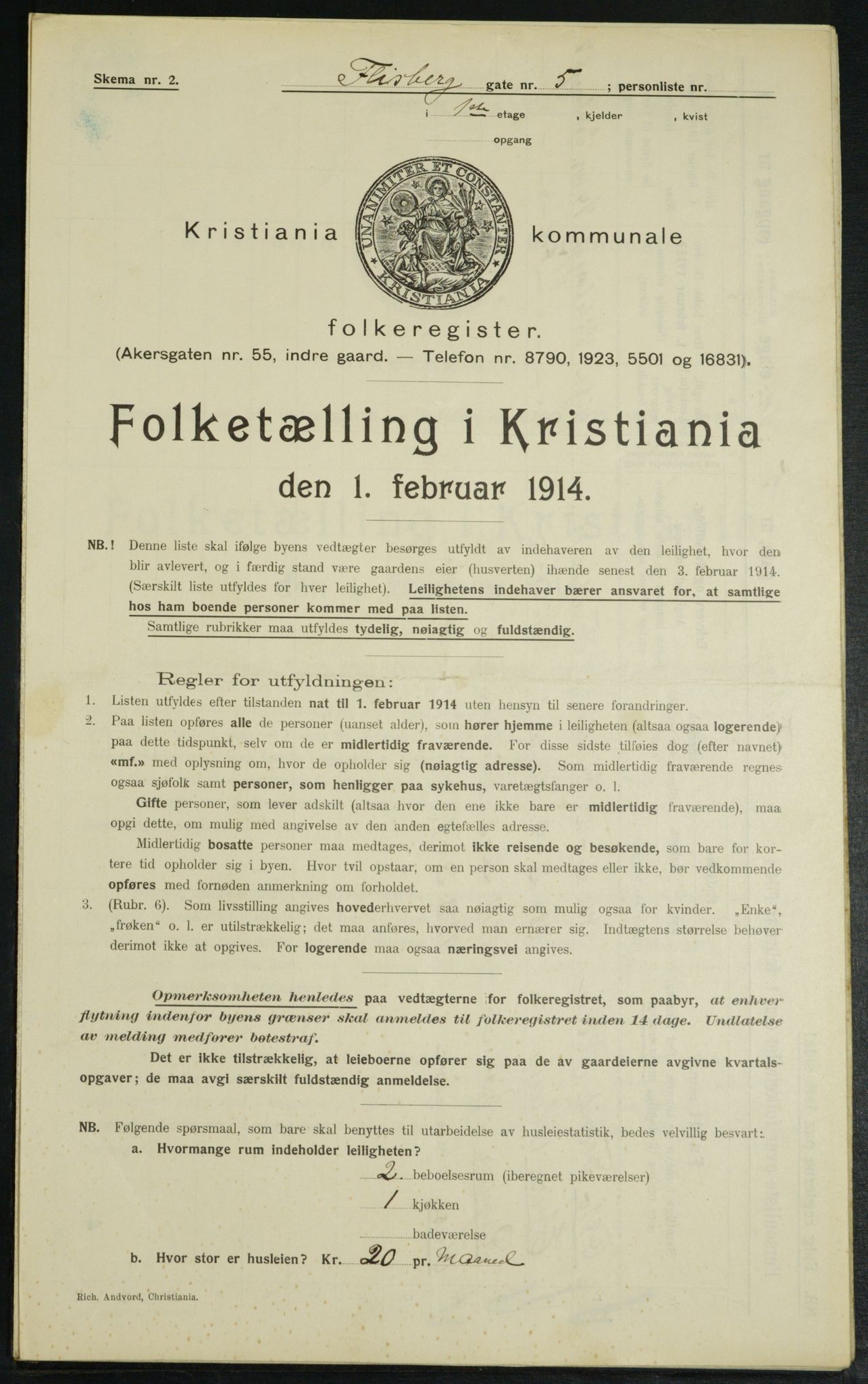 OBA, Municipal Census 1914 for Kristiania, 1914, p. 24781