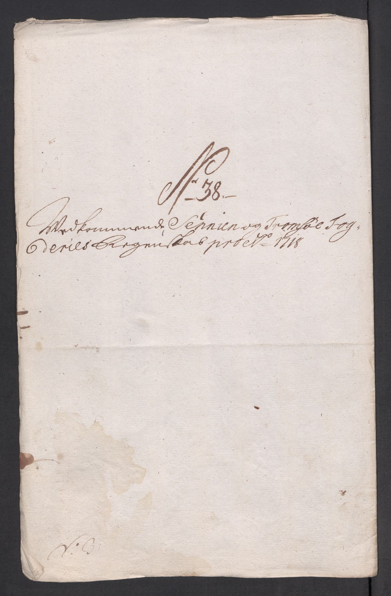 Rentekammeret inntil 1814, Reviderte regnskaper, Fogderegnskap, AV/RA-EA-4092/R68/L4764: Fogderegnskap Senja og Troms, 1718, p. 257