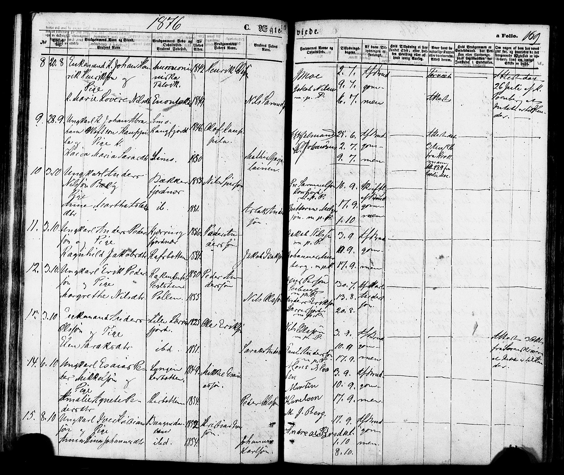 Talvik sokneprestkontor, SATØ/S-1337/H/Ha/L0011kirke: Parish register (official) no. 11, 1864-1877, p. 169