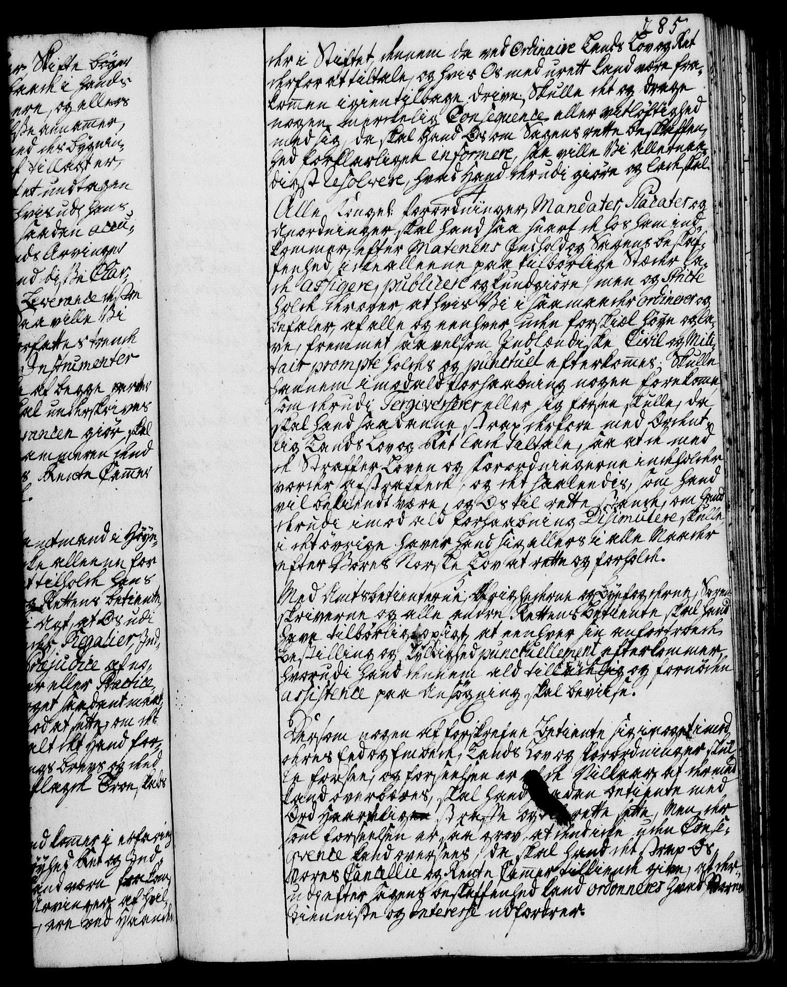 Rentekammeret, Kammerkanselliet, RA/EA-3111/G/Gg/Ggi/L0002: Norsk instruksjonsprotokoll med register (merket RK 53.35), 1729-1751, p. 285