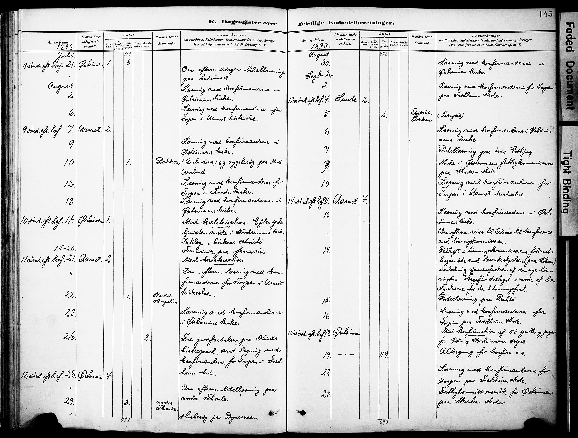 Nordre Land prestekontor, AV/SAH-PREST-124/H/Ha/Haa/L0006: Parish register (official) no. 6, 1897-1914, p. 145