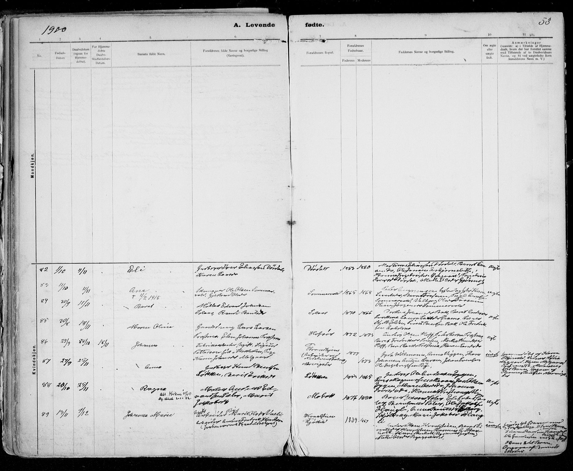 Ministerialprotokoller, klokkerbøker og fødselsregistre - Sør-Trøndelag, SAT/A-1456/668/L0811: Parish register (official) no. 668A11, 1894-1913, p. 53