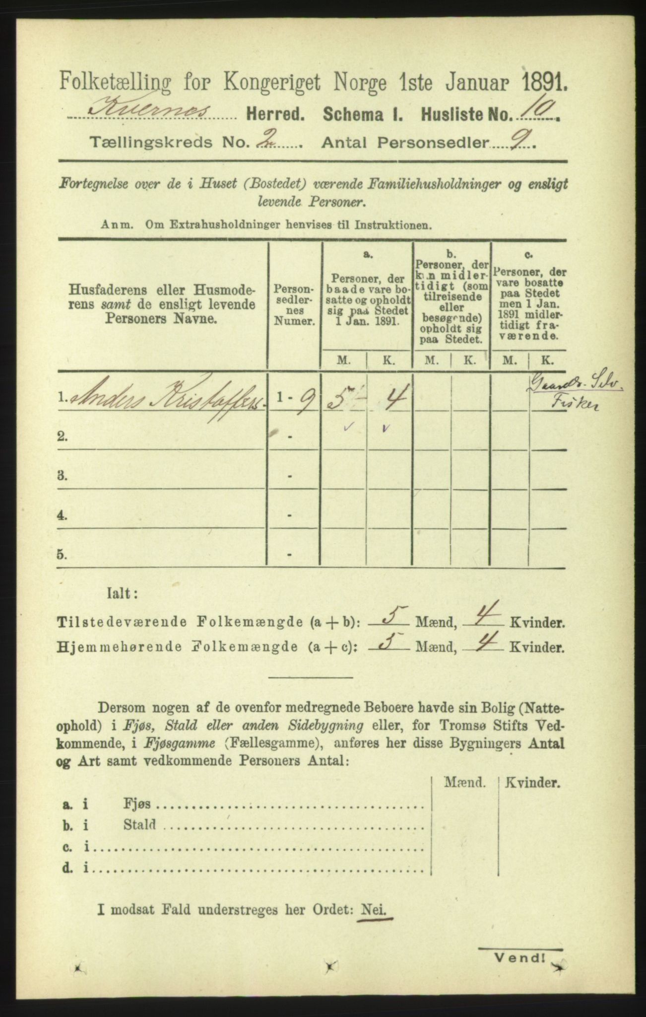 RA, 1891 census for 1553 Kvernes, 1891, p. 646