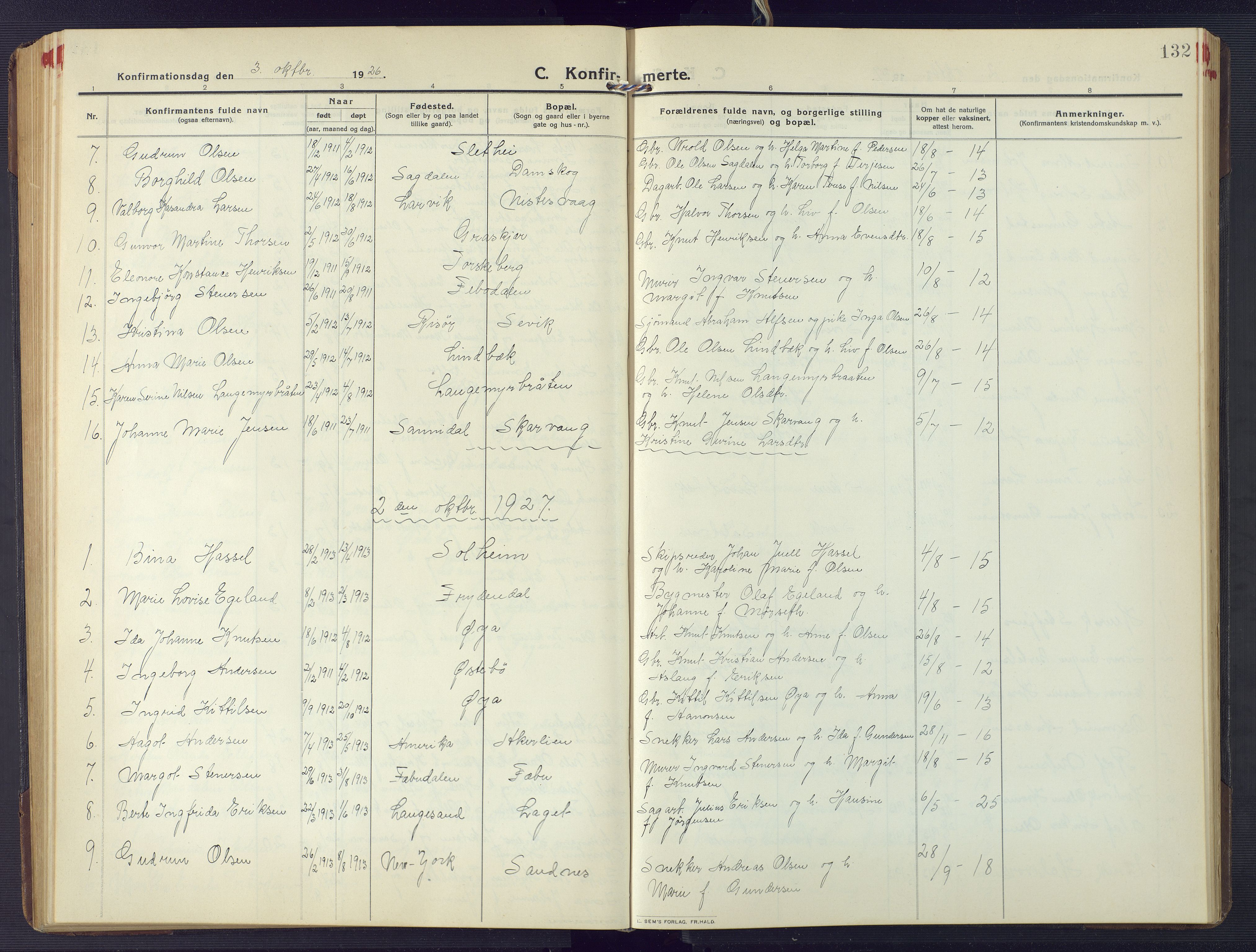 Søndeled sokneprestkontor, AV/SAK-1111-0038/F/Fb/L0006: Parish register (copy) no. B 7, 1912-1947, p. 132