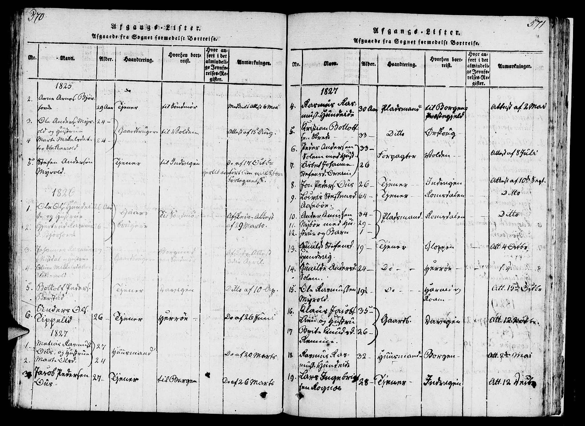 Eid sokneprestembete, AV/SAB-A-82301/H/Haa/Haaa/L0005: Parish register (official) no. A 5, 1816-1830, p. 570-571