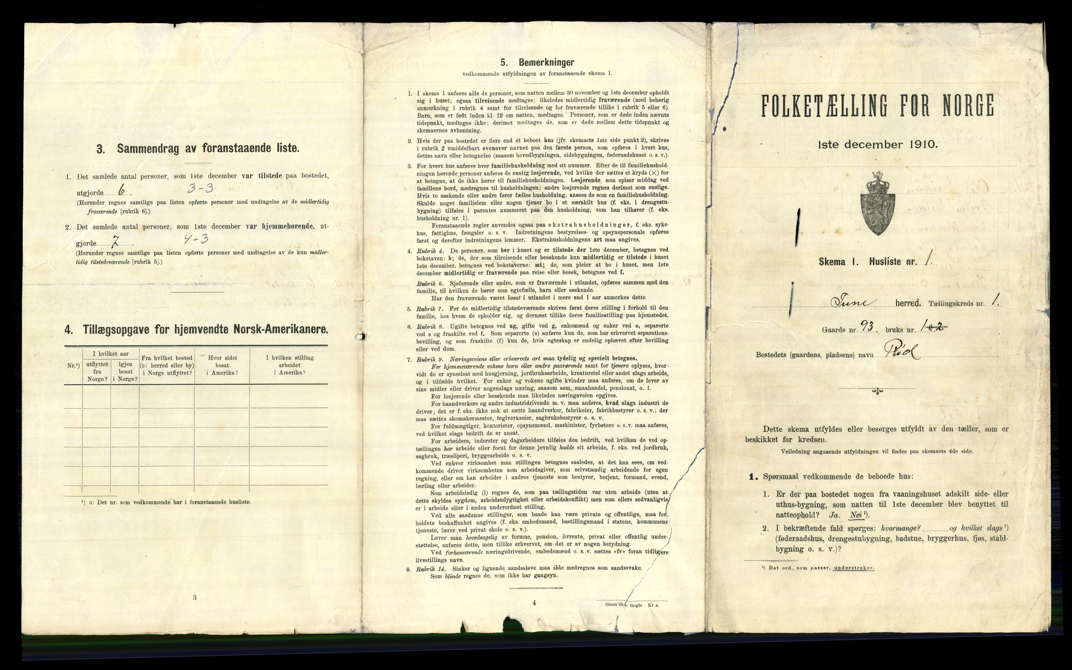 RA, 1910 census for Tune, 1910, p. 78