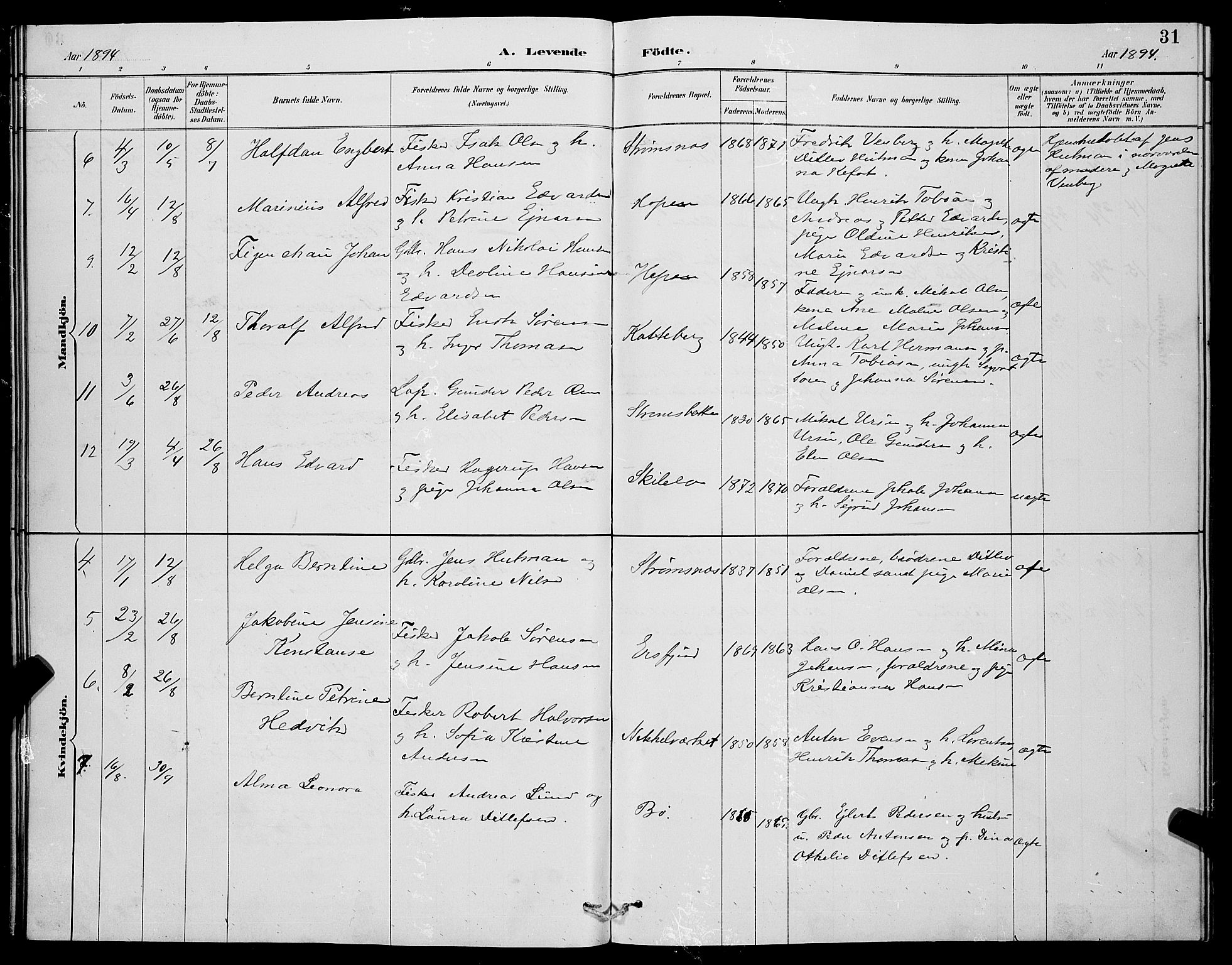 Berg sokneprestkontor, SATØ/S-1318/G/Ga/Gab/L0004klokker: Parish register (copy) no. 4, 1887-1897, p. 31
