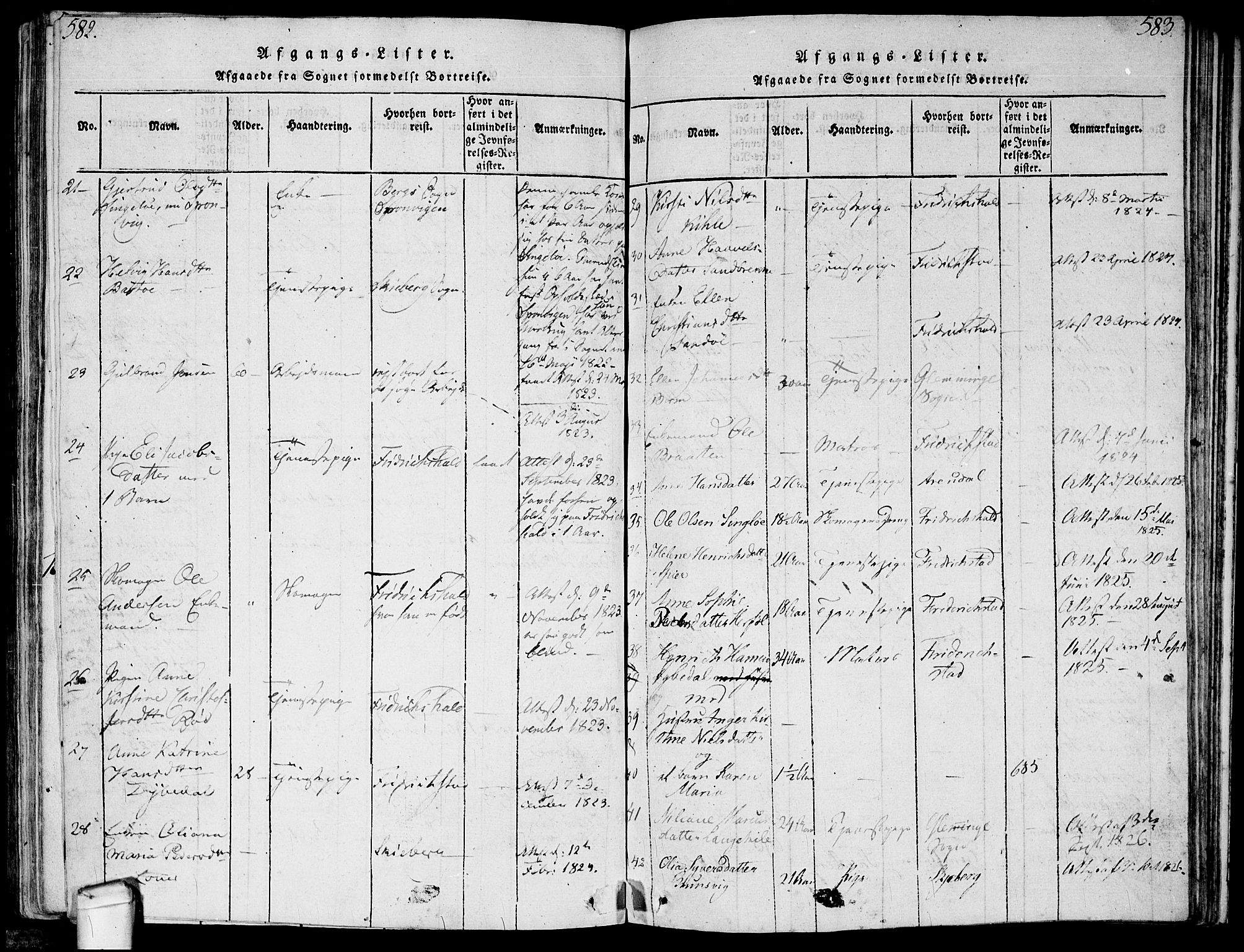 Hvaler prestekontor Kirkebøker, SAO/A-2001/F/Fa/L0005: Parish register (official) no. I 5, 1816-1845, p. 582-583