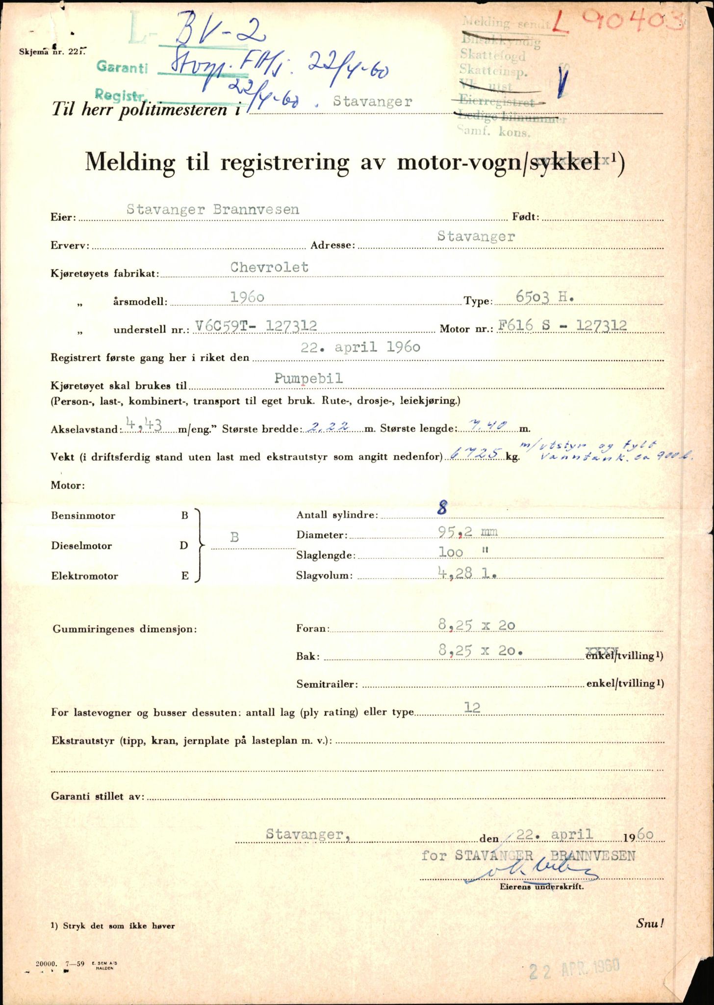 Stavanger trafikkstasjon, AV/SAST-A-101942/0/F/L0001: L-BV-1 - L-349, 1930-1971, p. 7